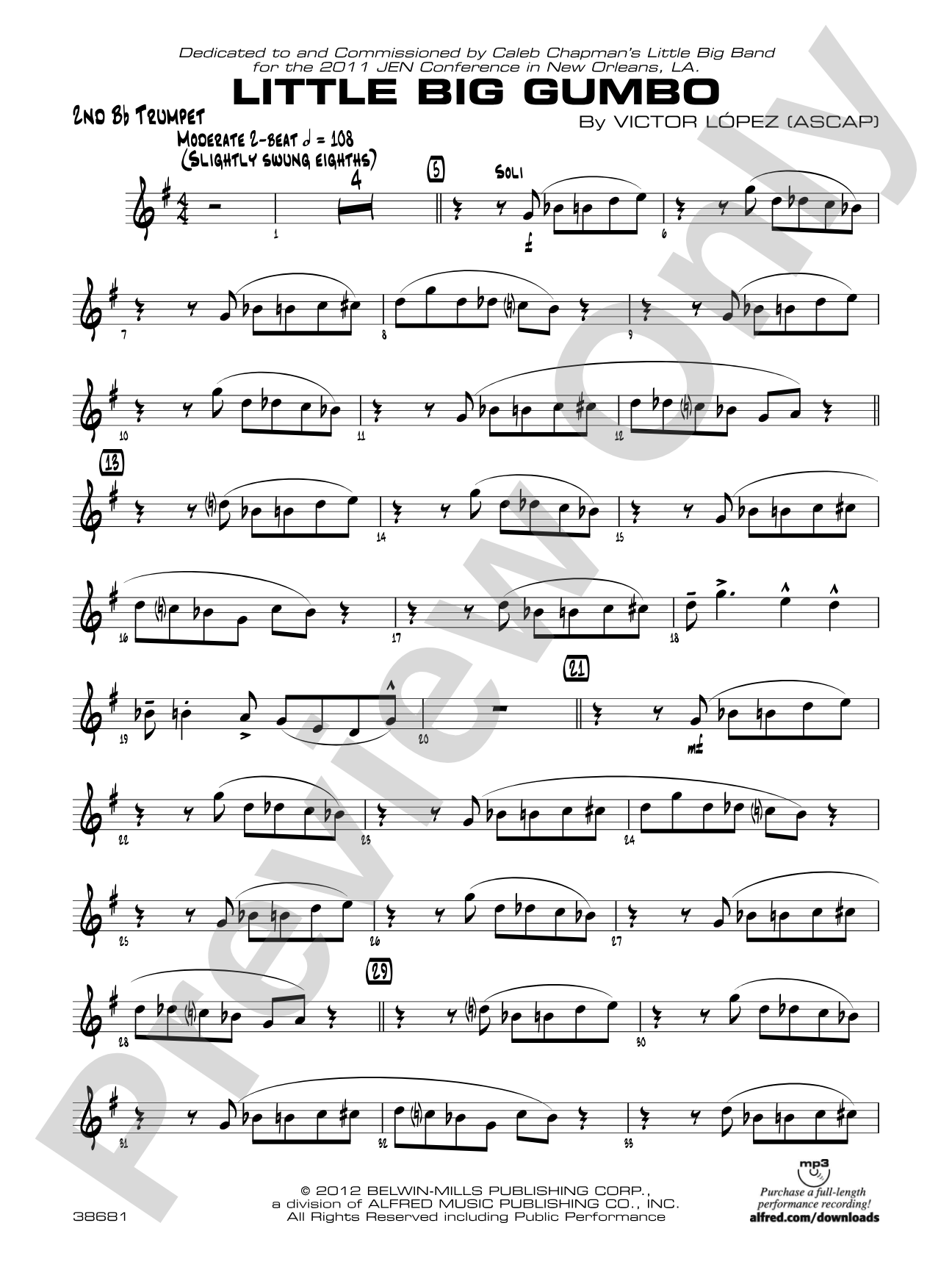 Little Big Gumbo: 2nd B-flat Trumpet