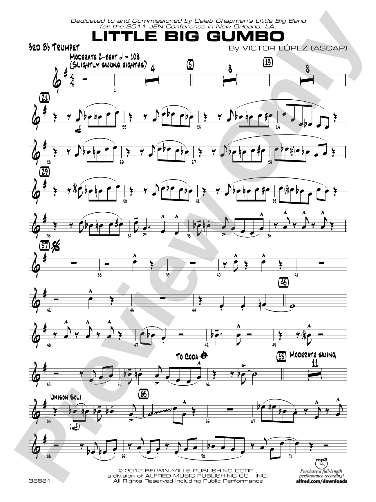Little Big Gumbo: 3rd B-flat Trumpet
