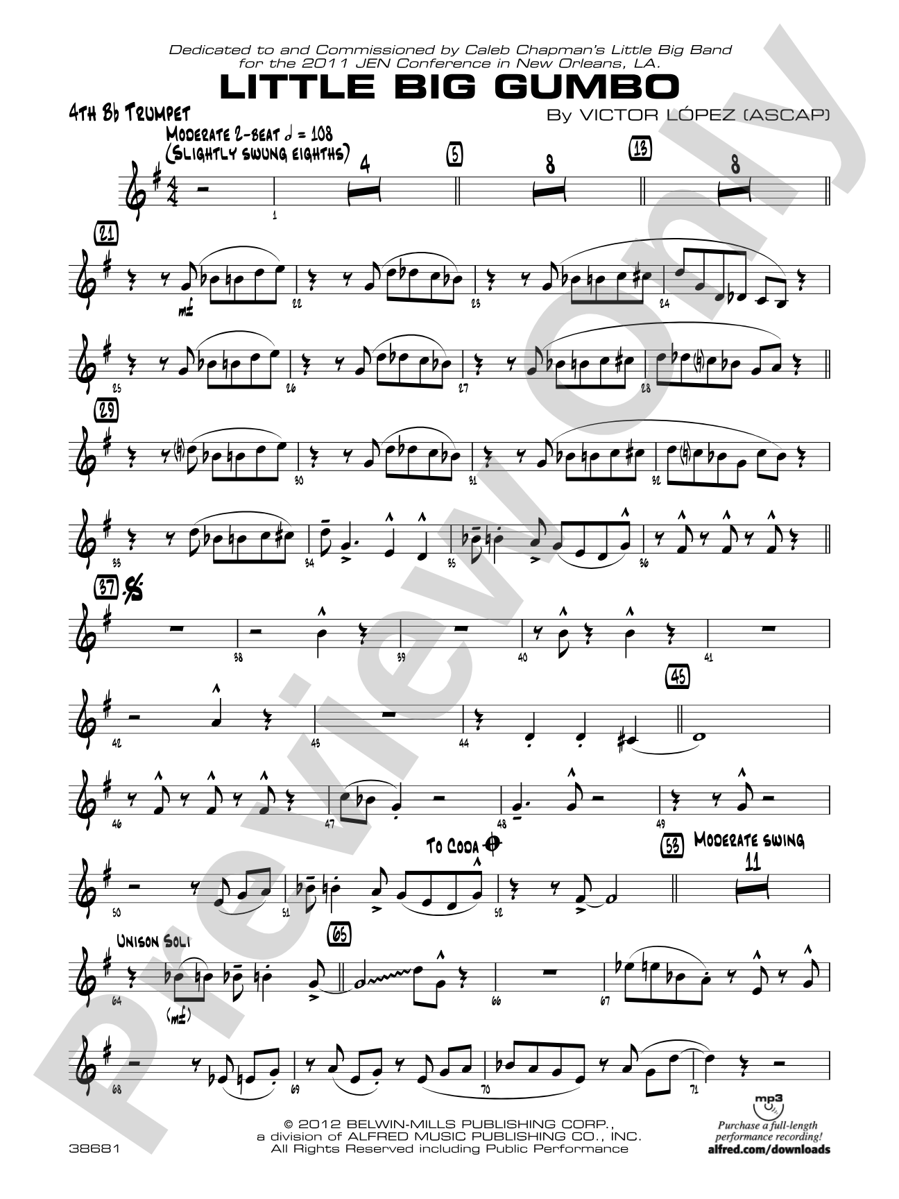 Little Big Gumbo: 4th B-flat Trumpet