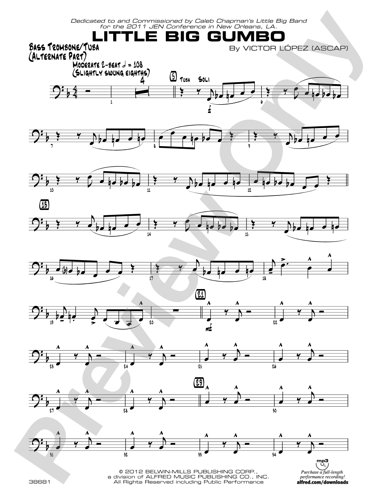 Little Big Gumbo: Bass Trombone/Tuba Alternate