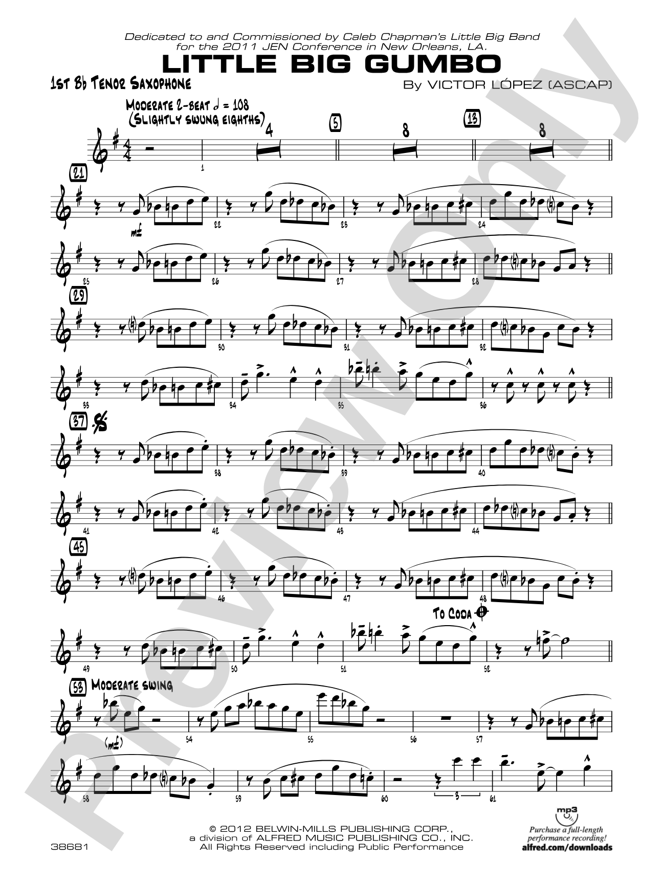 Little Big Gumbo: B-flat Tenor Saxophone