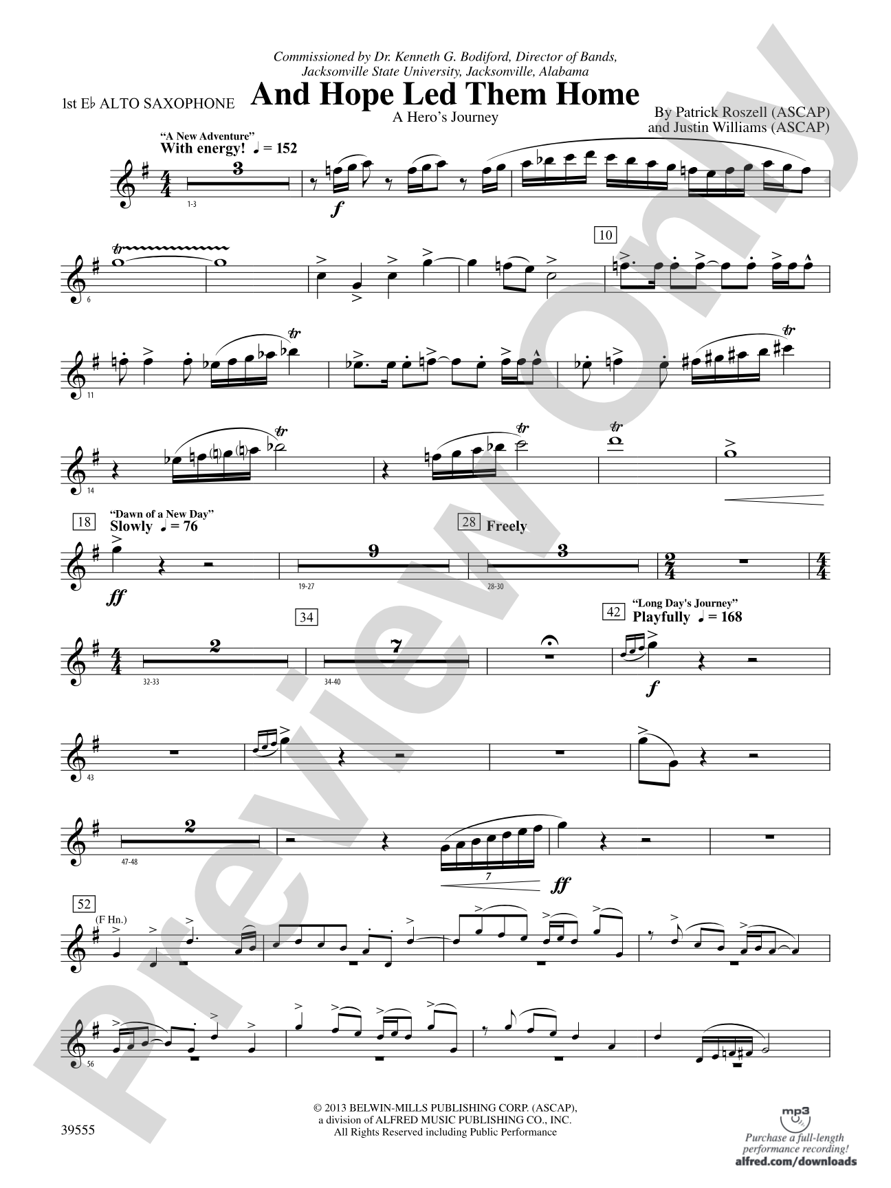 And Hope Led Them Home: E-flat Alto Saxophone