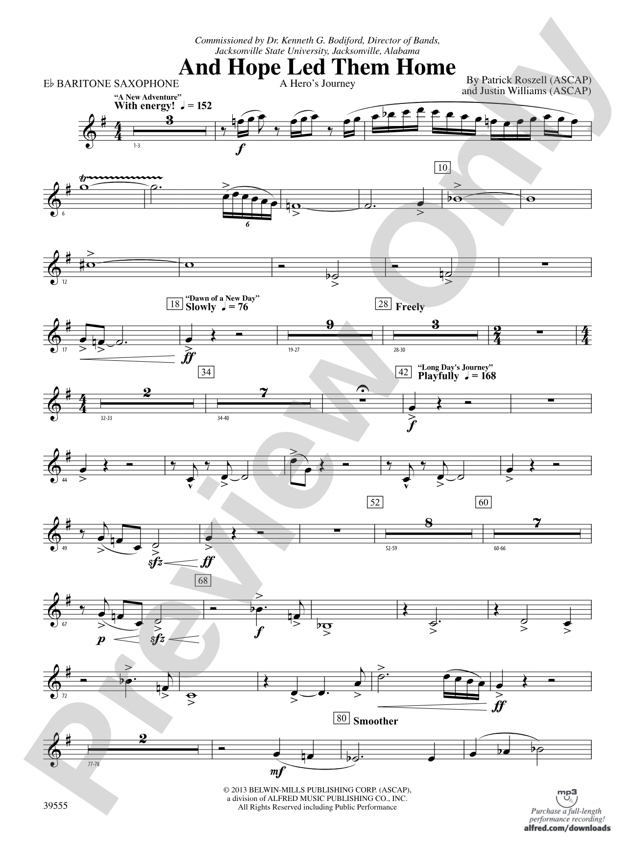 And Hope Led Them Home: E-flat Baritone Saxophone