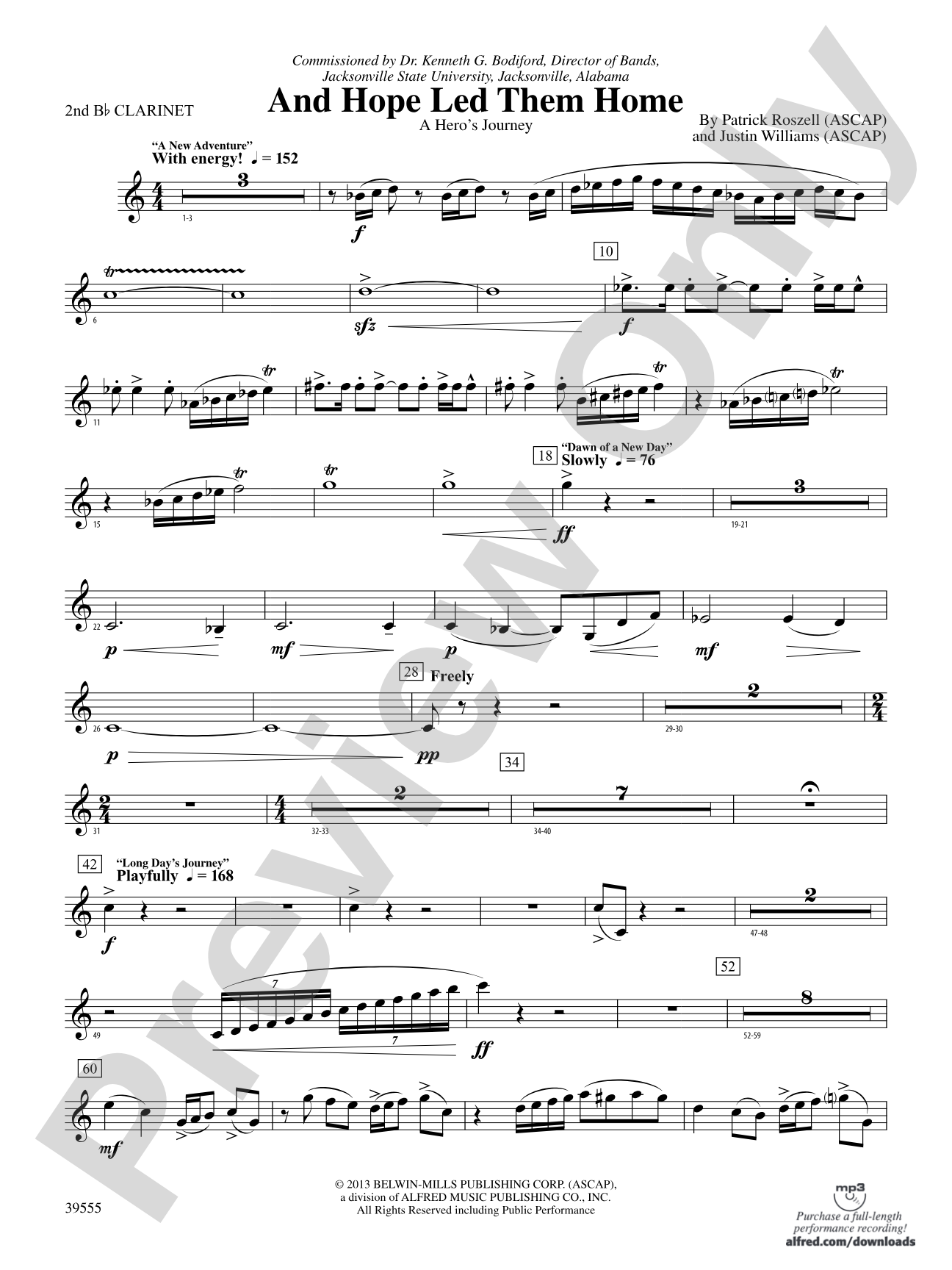 And Hope Led Them Home: 2nd B-flat Clarinet