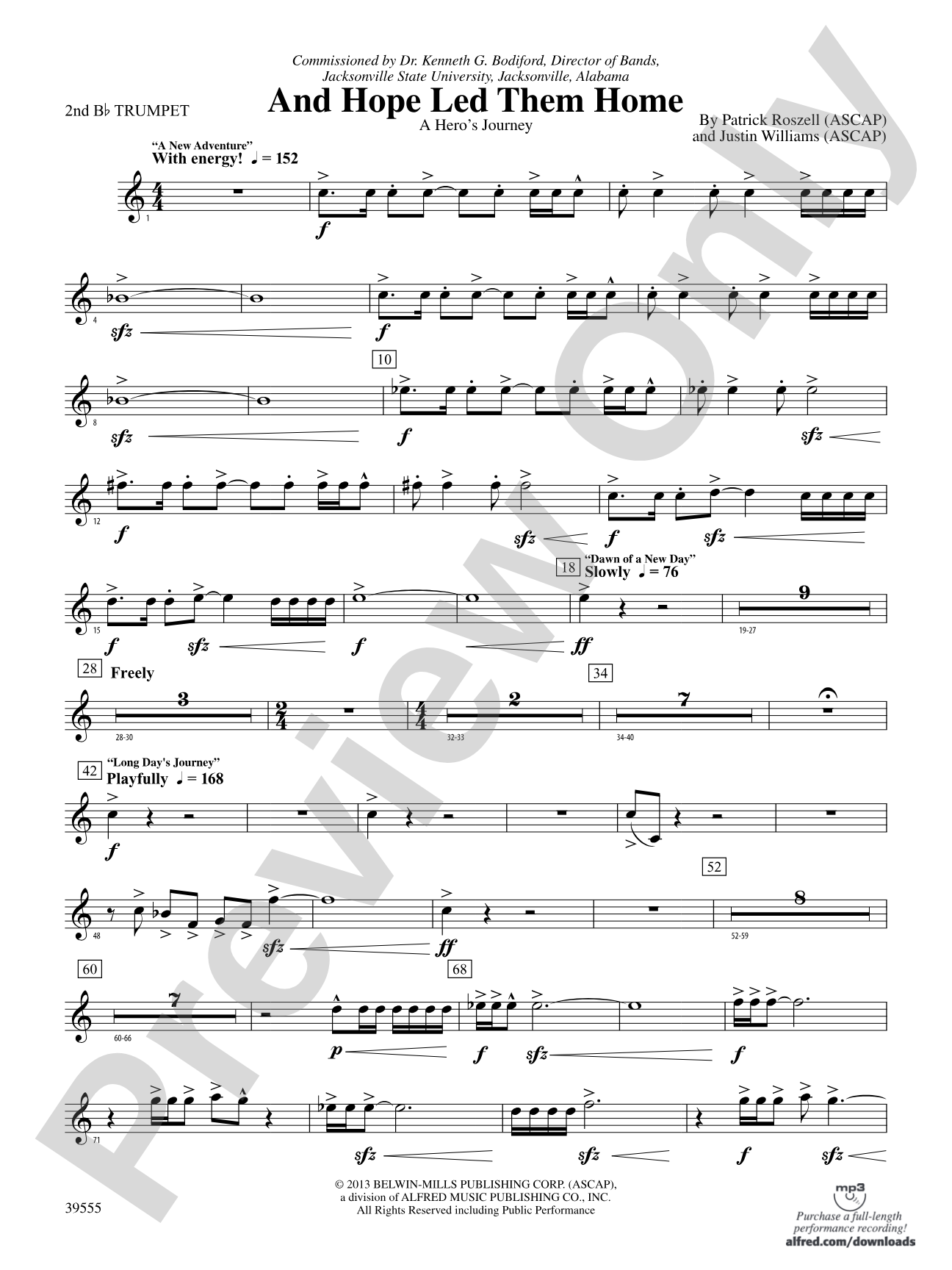 And Hope Led Them Home: 2nd B-flat Trumpet