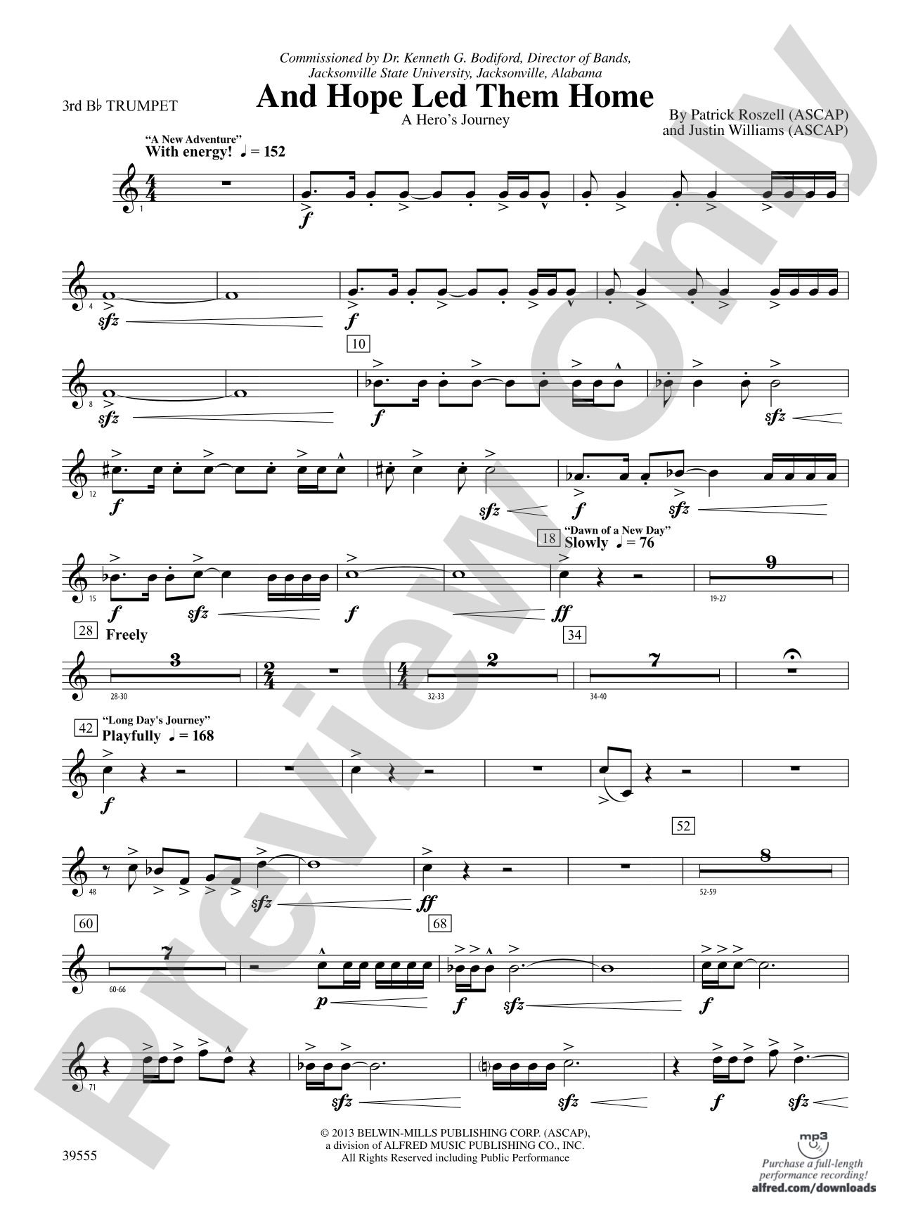 And Hope Led Them Home: 3rd B-flat Trumpet
