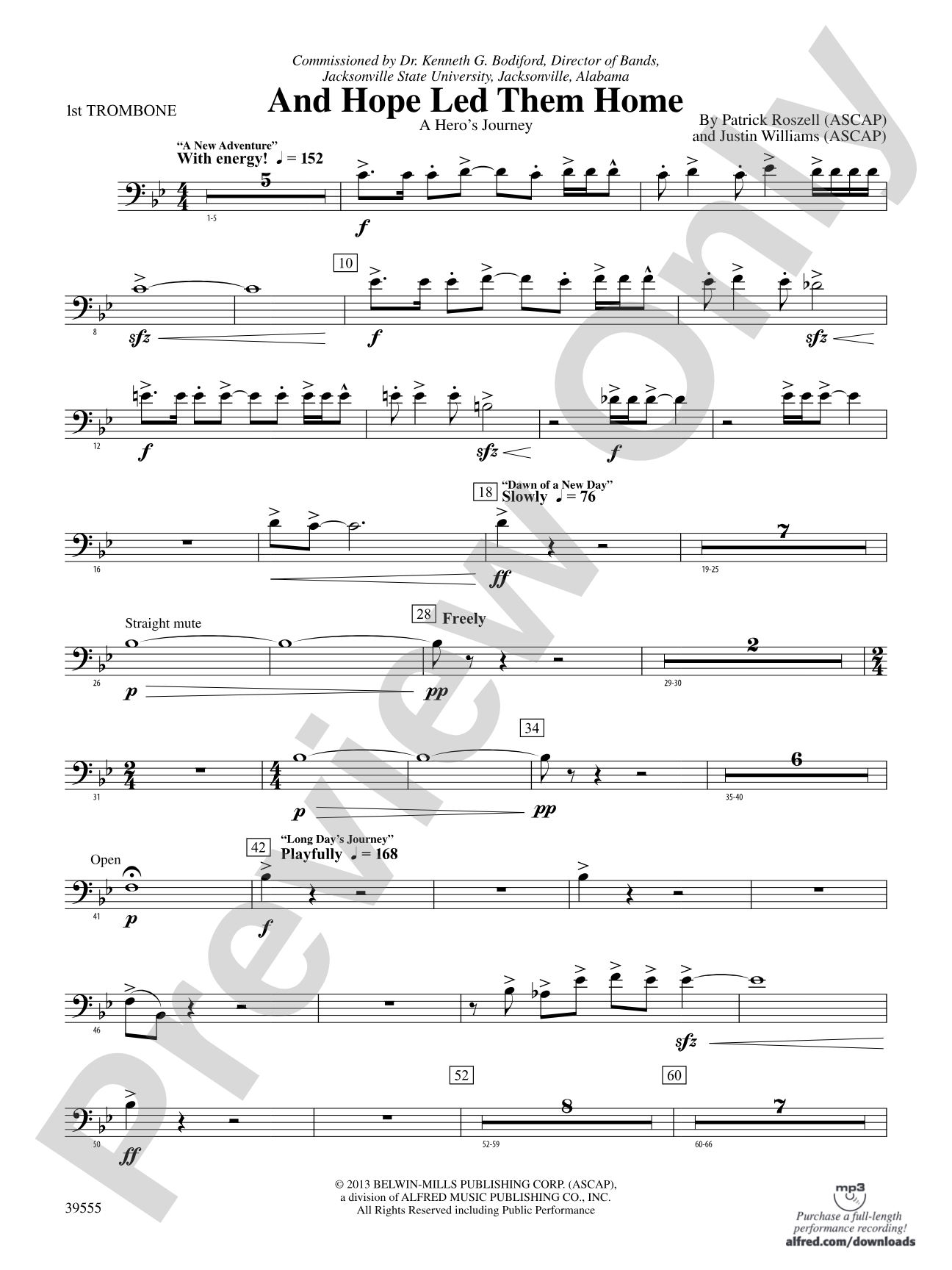 And Hope Led Them Home: 1st Trombone