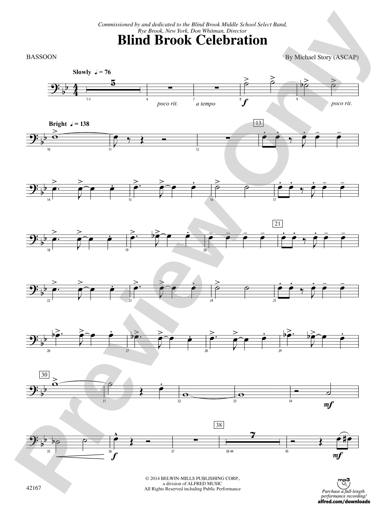 Blind Brook Celebration: Bassoon