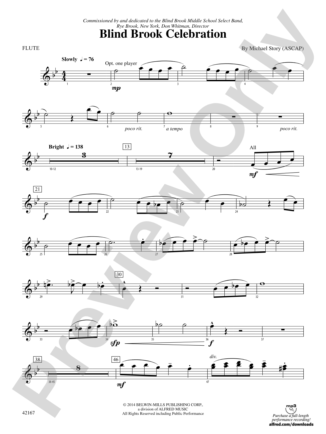 Blind Brook Celebration: Flute