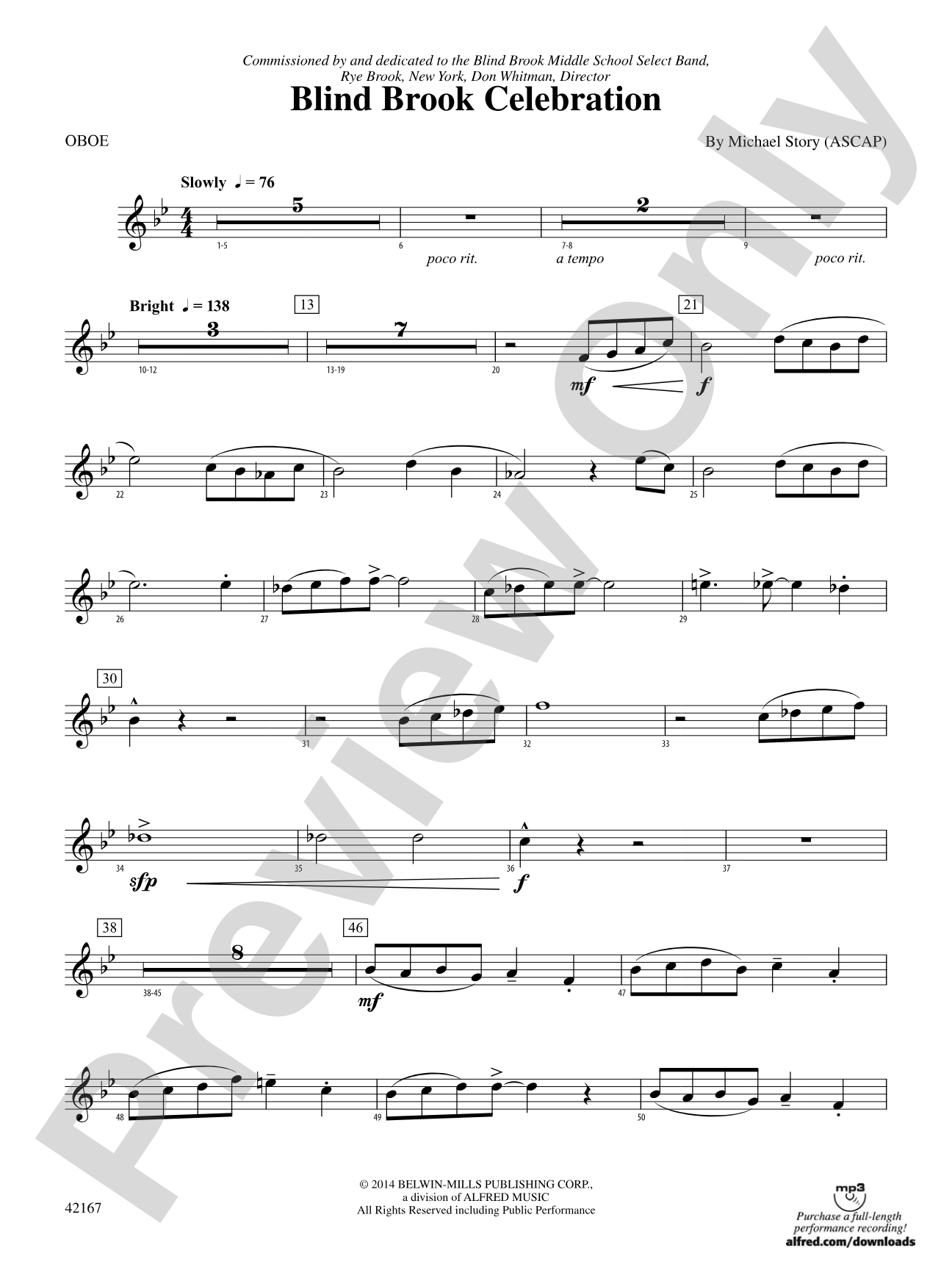 Blind Brook Celebration: Oboe