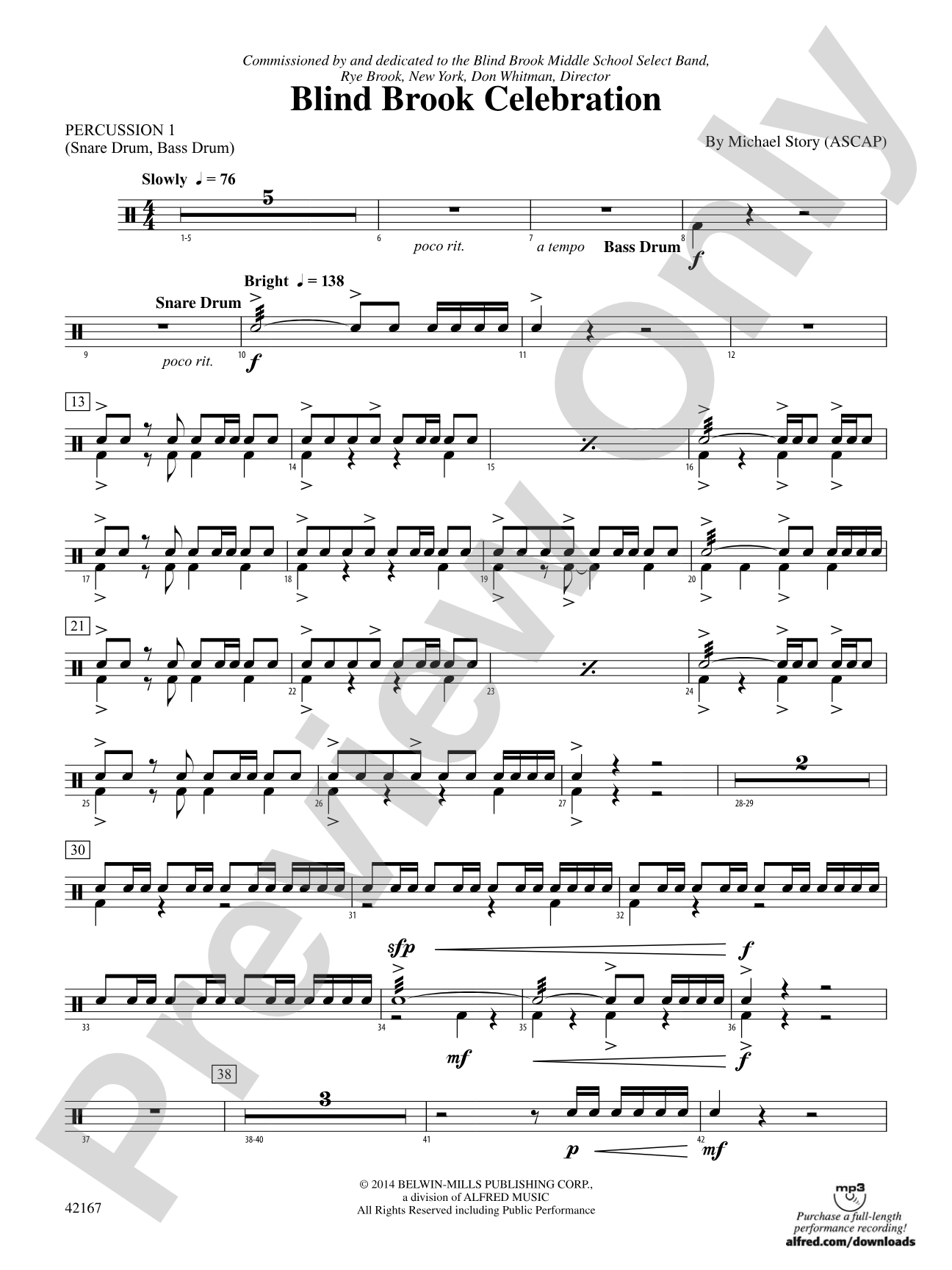 Blind Brook Celebration: 1st Percussion