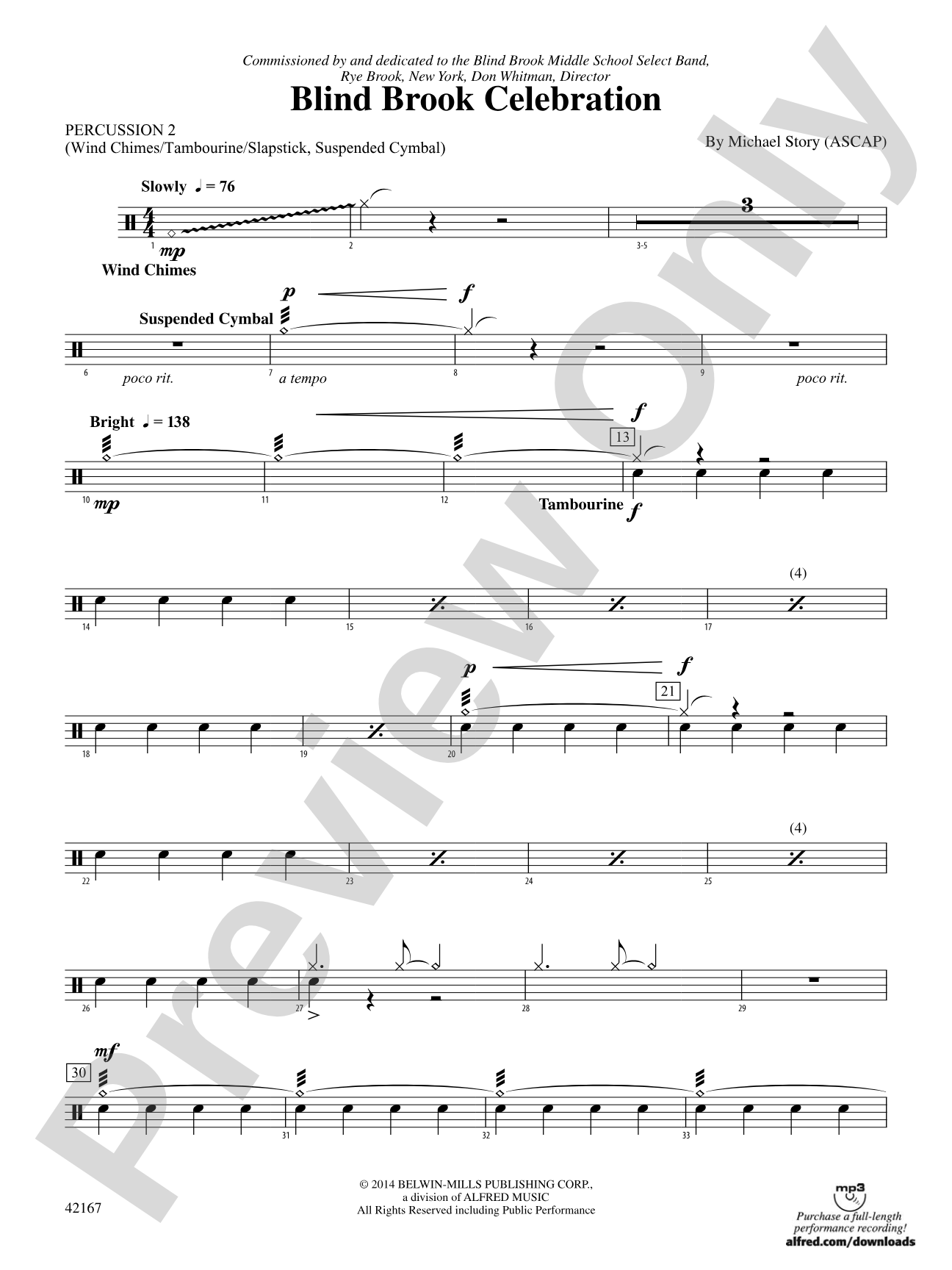 Blind Brook Celebration: 2nd Percussion