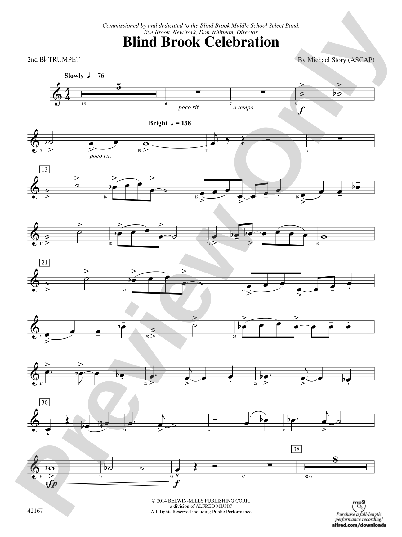 Blind Brook Celebration: 2nd B-flat Trumpet