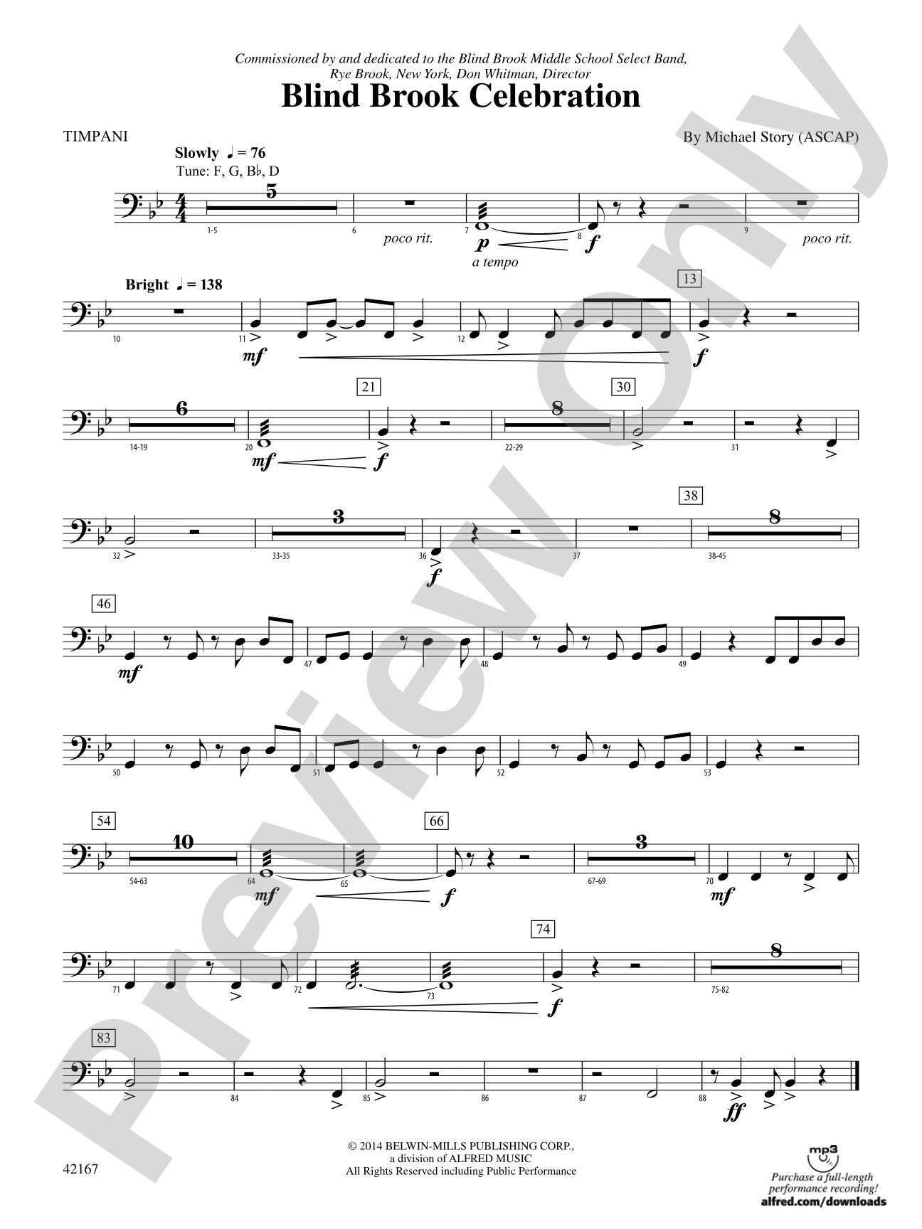 Blind Brook Celebration: Timpani