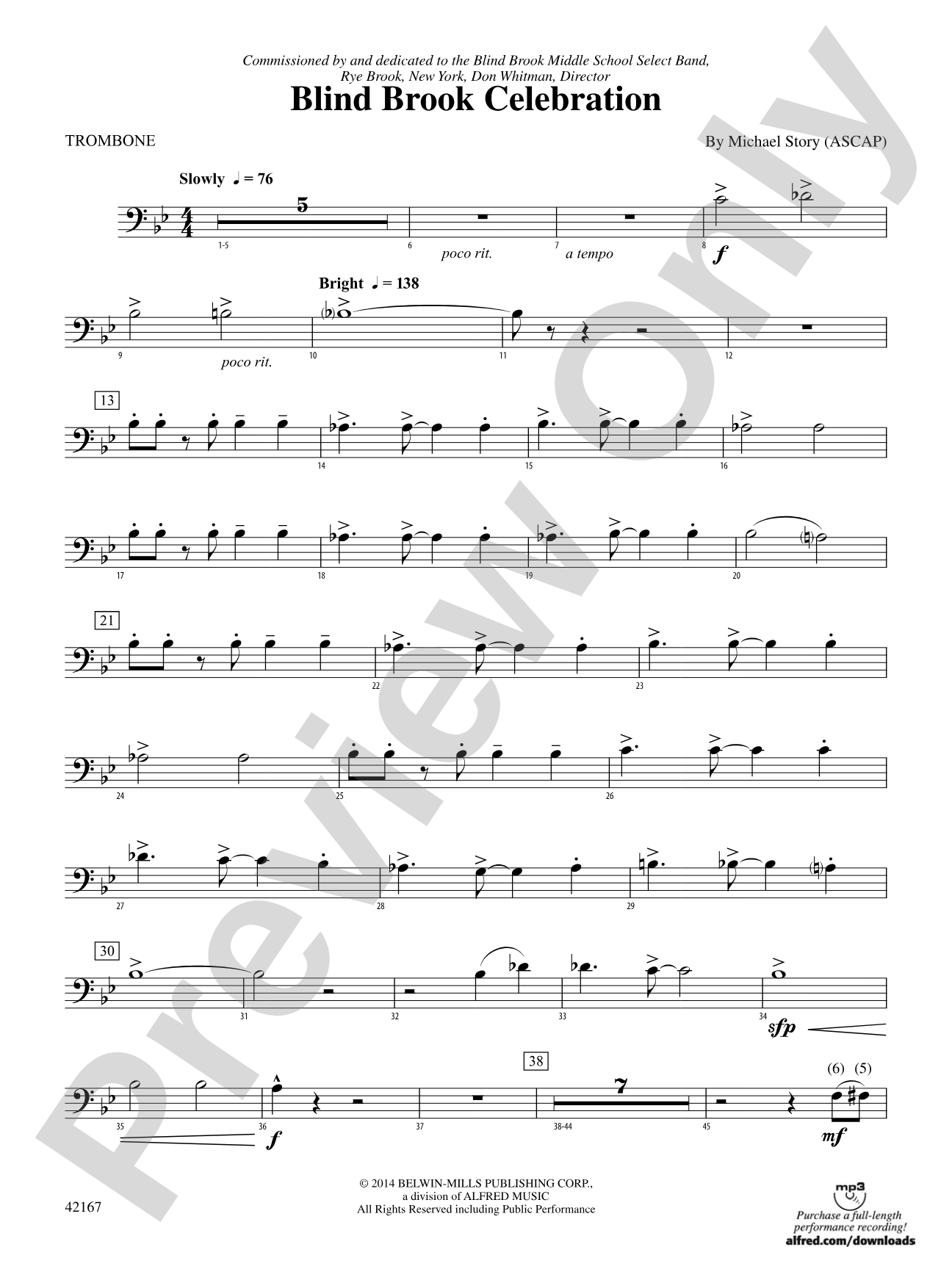 Blind Brook Celebration: 1st Trombone