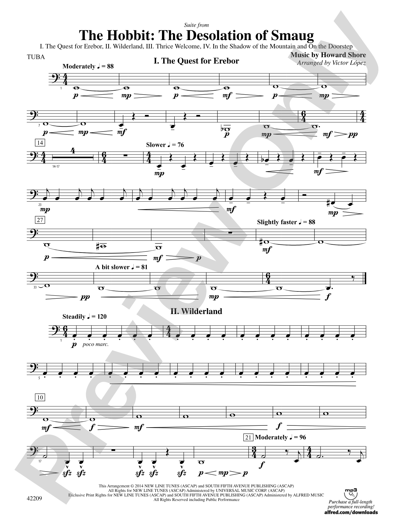 The Hobbit: The Desolation of Smaug, Suite from: Tuba