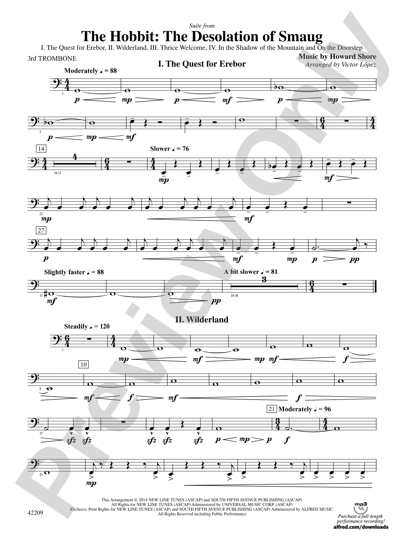 The Hobbit: The Desolation of Smaug, Suite from: 3rd Trombone