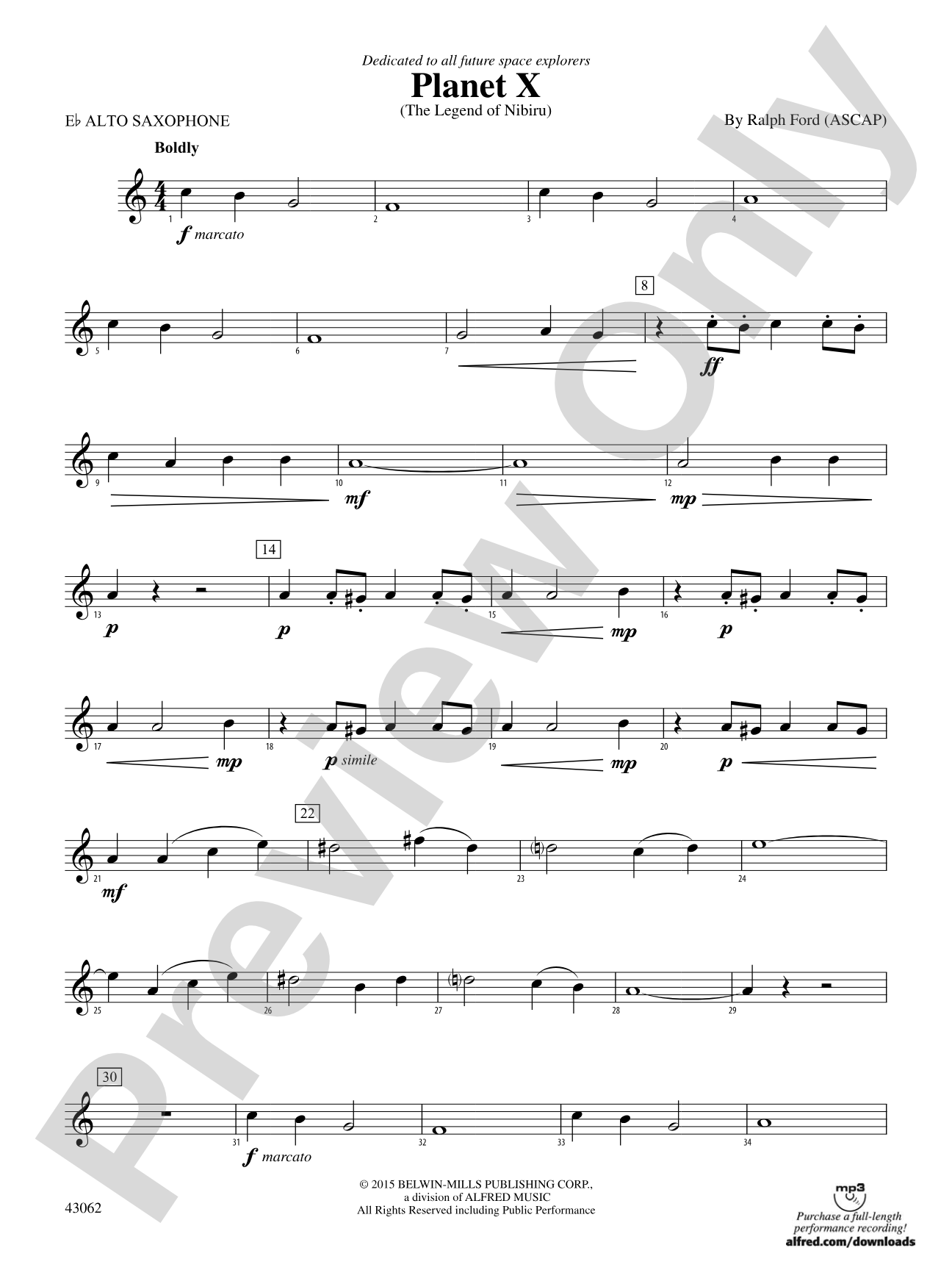 Planet X: E-flat Alto Saxophone