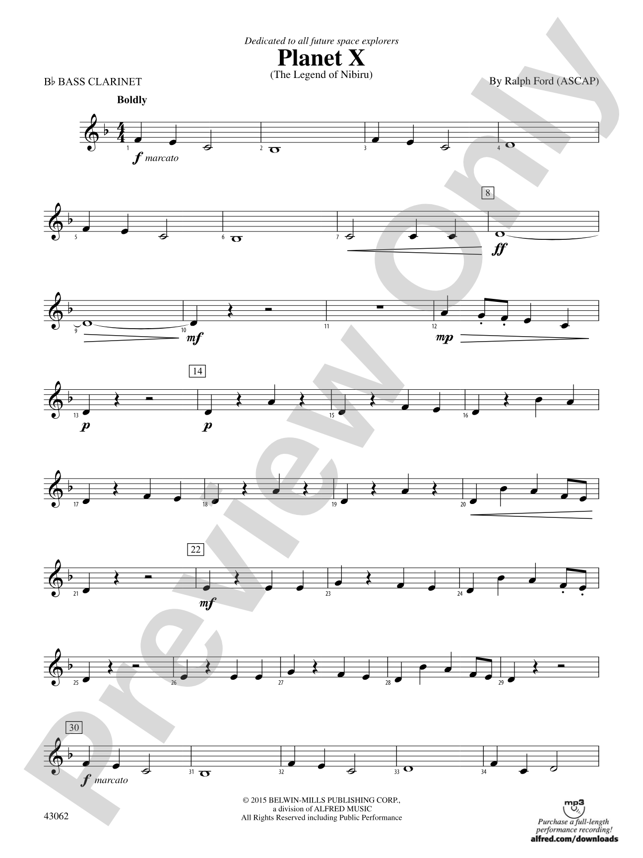 Planet X: B-flat Bass Clarinet