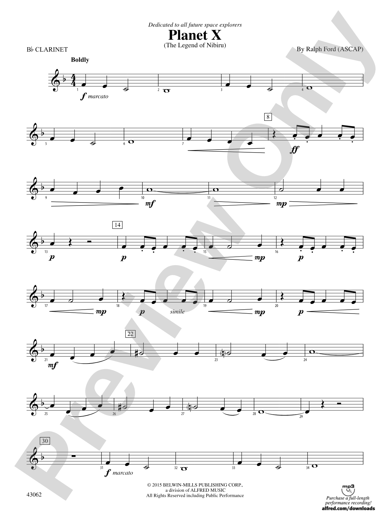 Planet X: 1st B-flat Clarinet