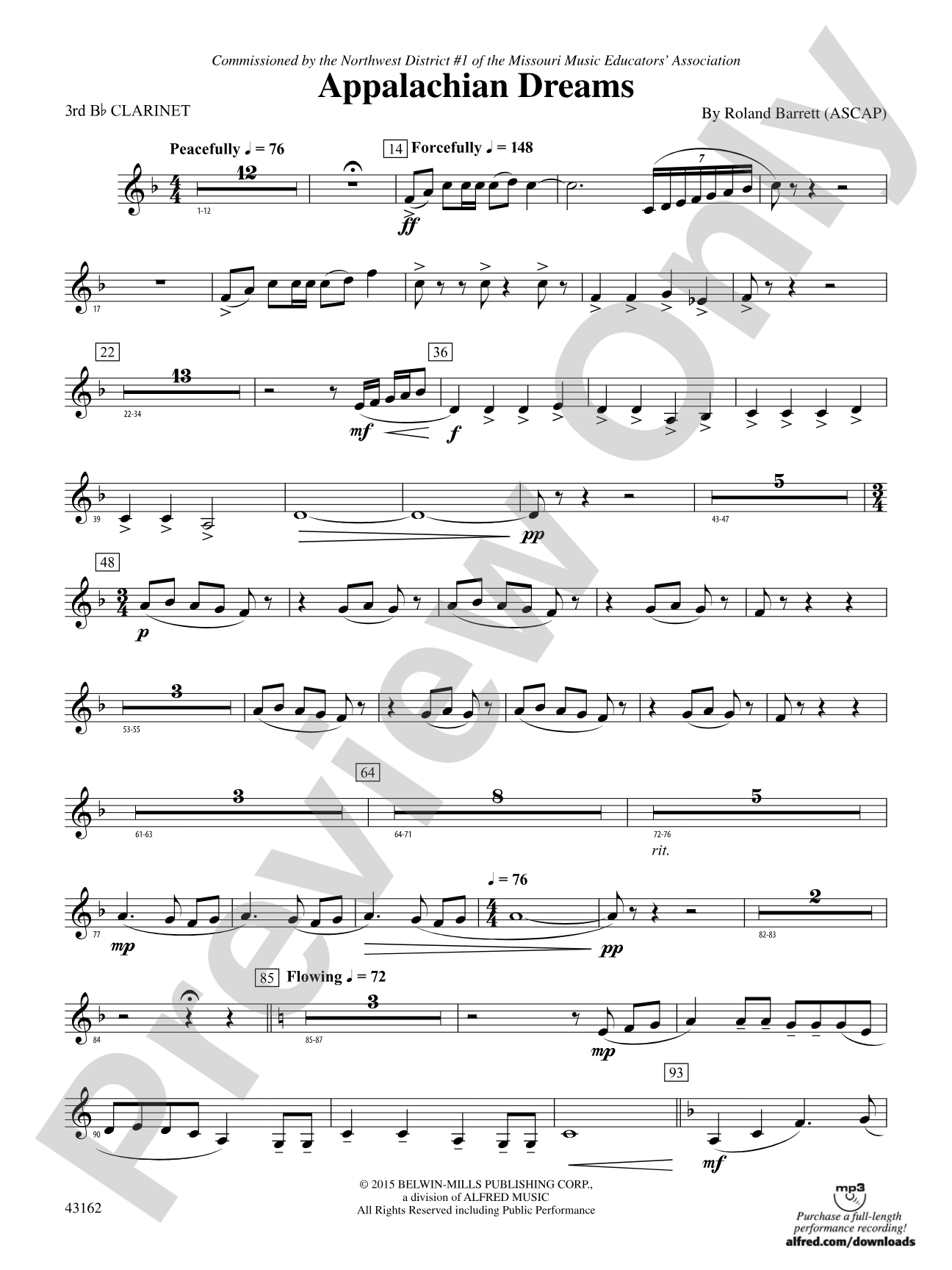 Appalachian Dreams: 3rd B-flat Clarinet
