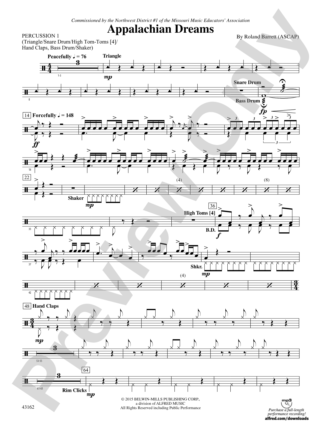 Appalachian Dreams: 1st Percussion