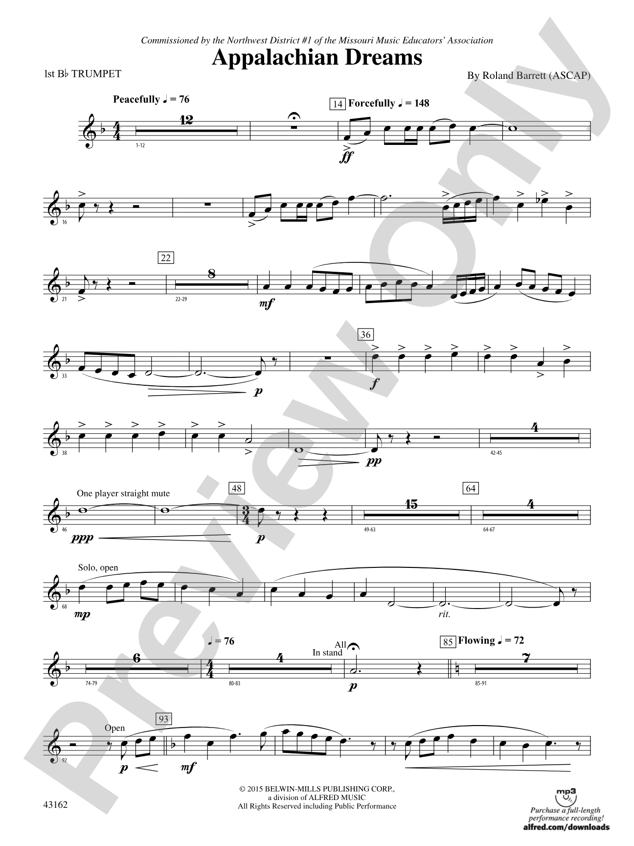 Appalachian Dreams: 1st B-flat Trumpet