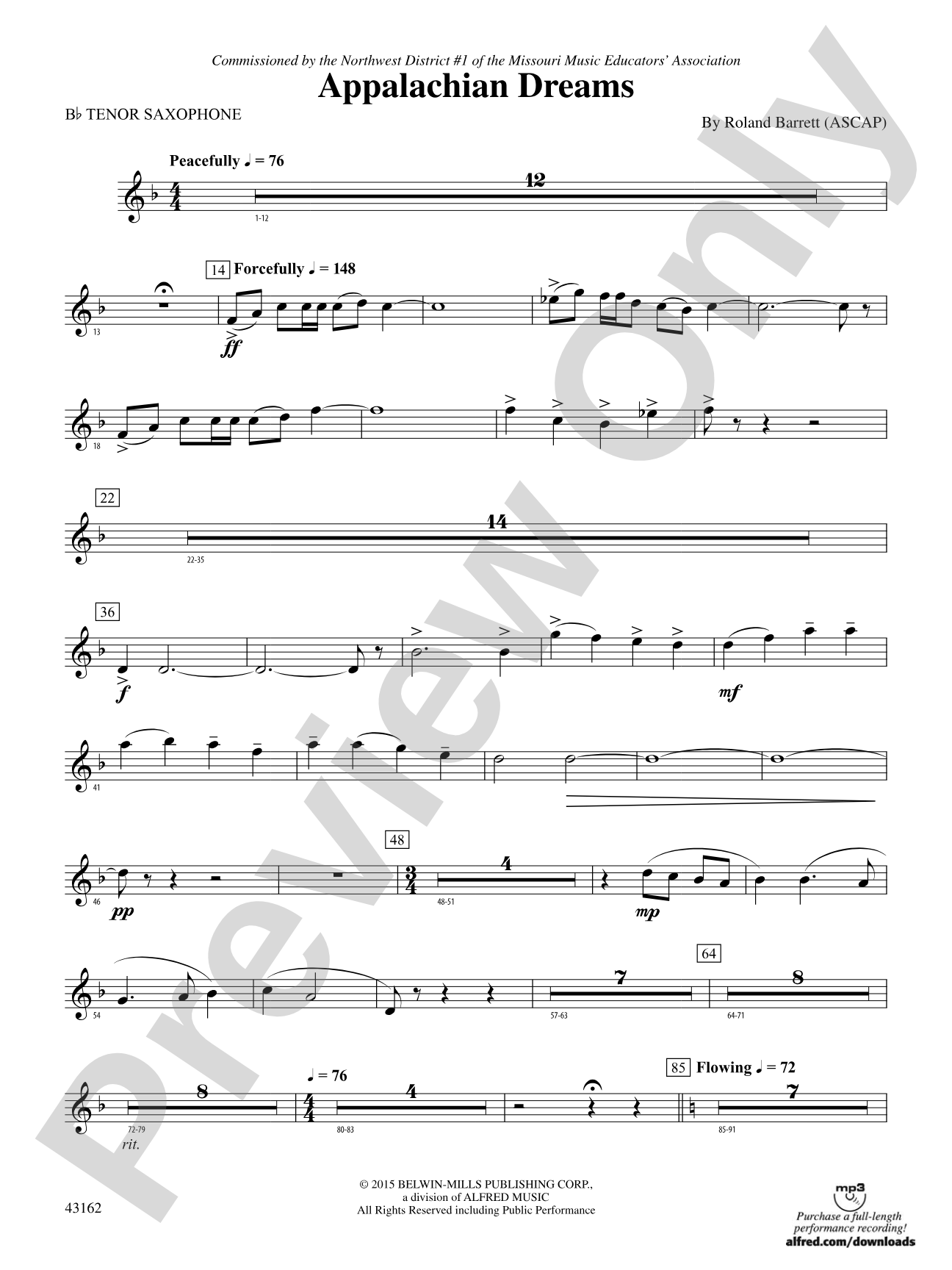 Appalachian Dreams: B-flat Tenor Saxophone