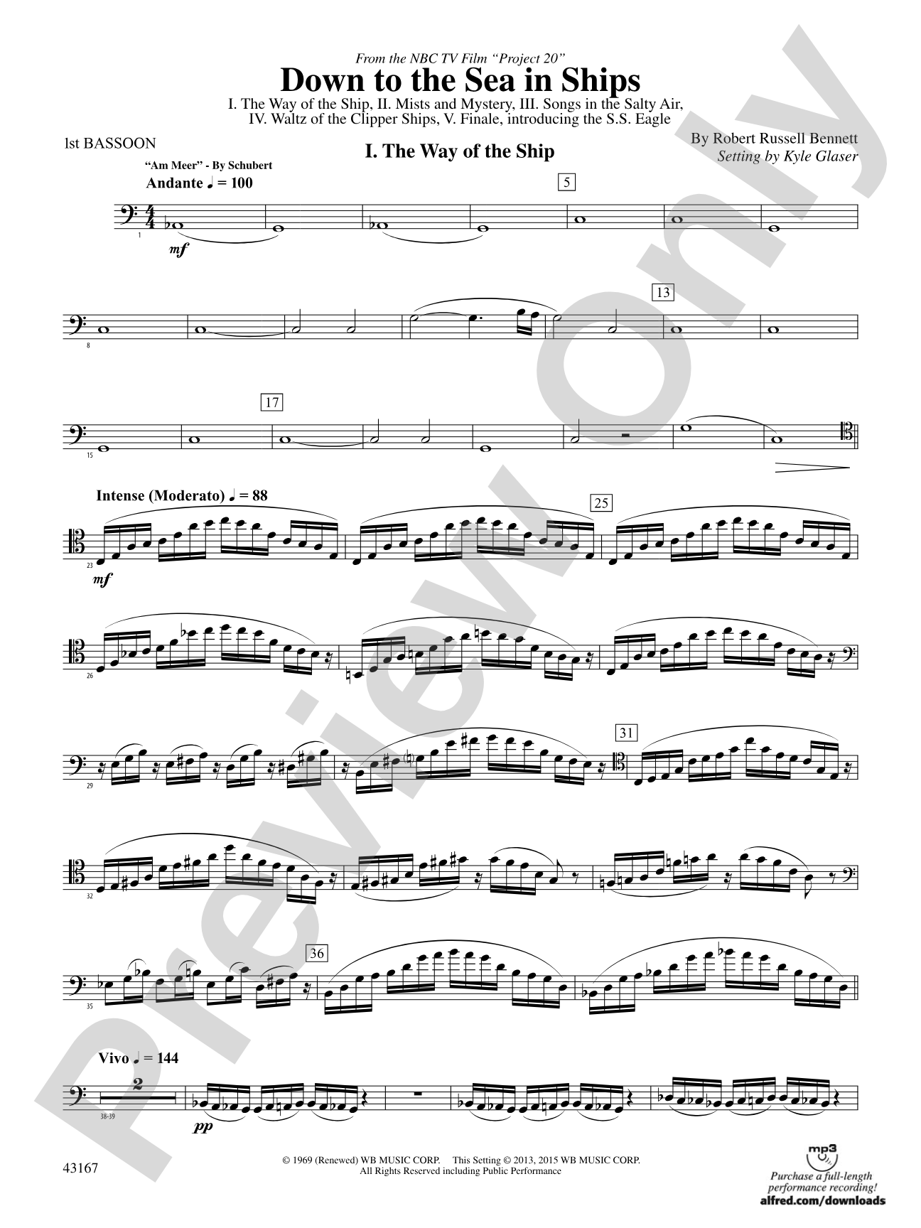 Down to the Sea in Ships (from the NBC TV Film Project 20): Bassoon