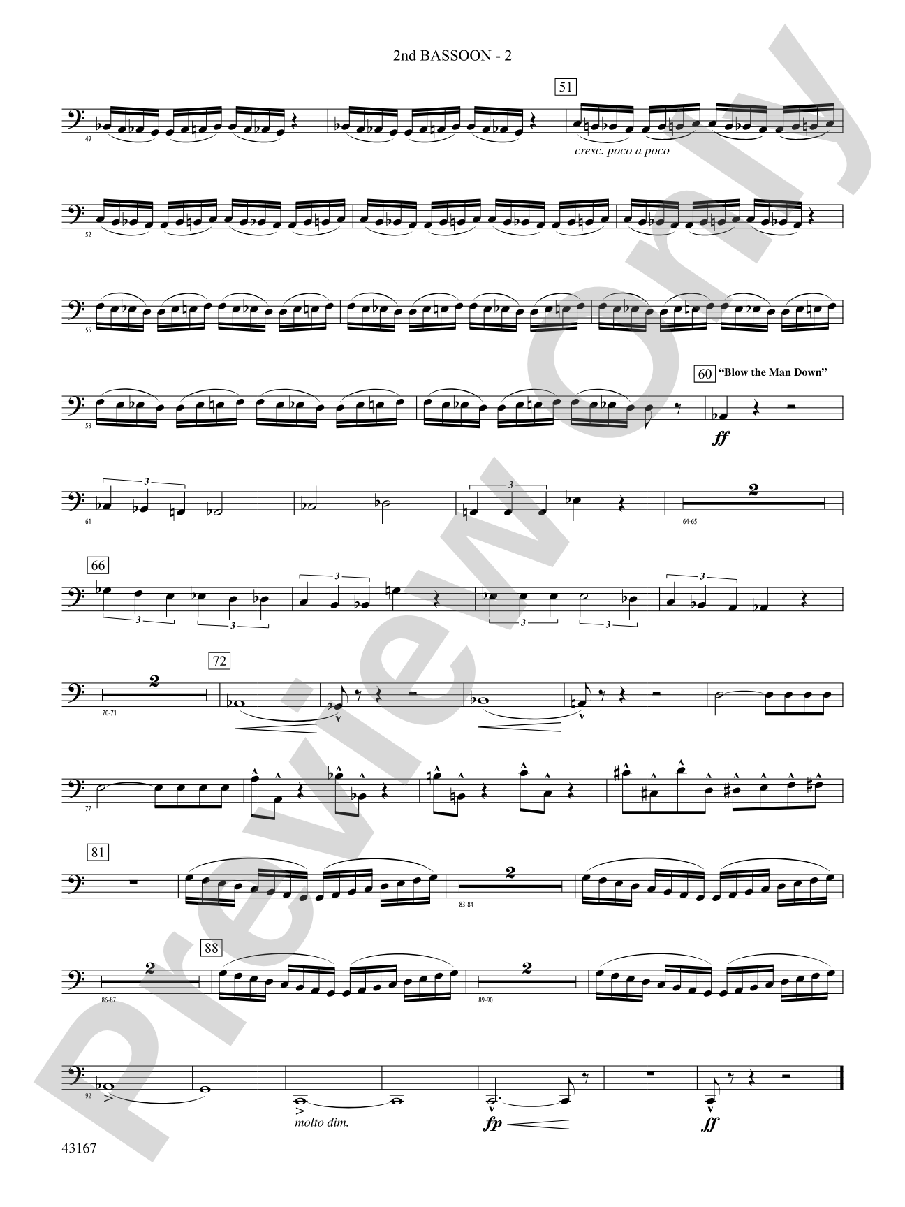 Down to the Sea in Ships (from the NBC TV Film Project 20): 2nd Bassoon
