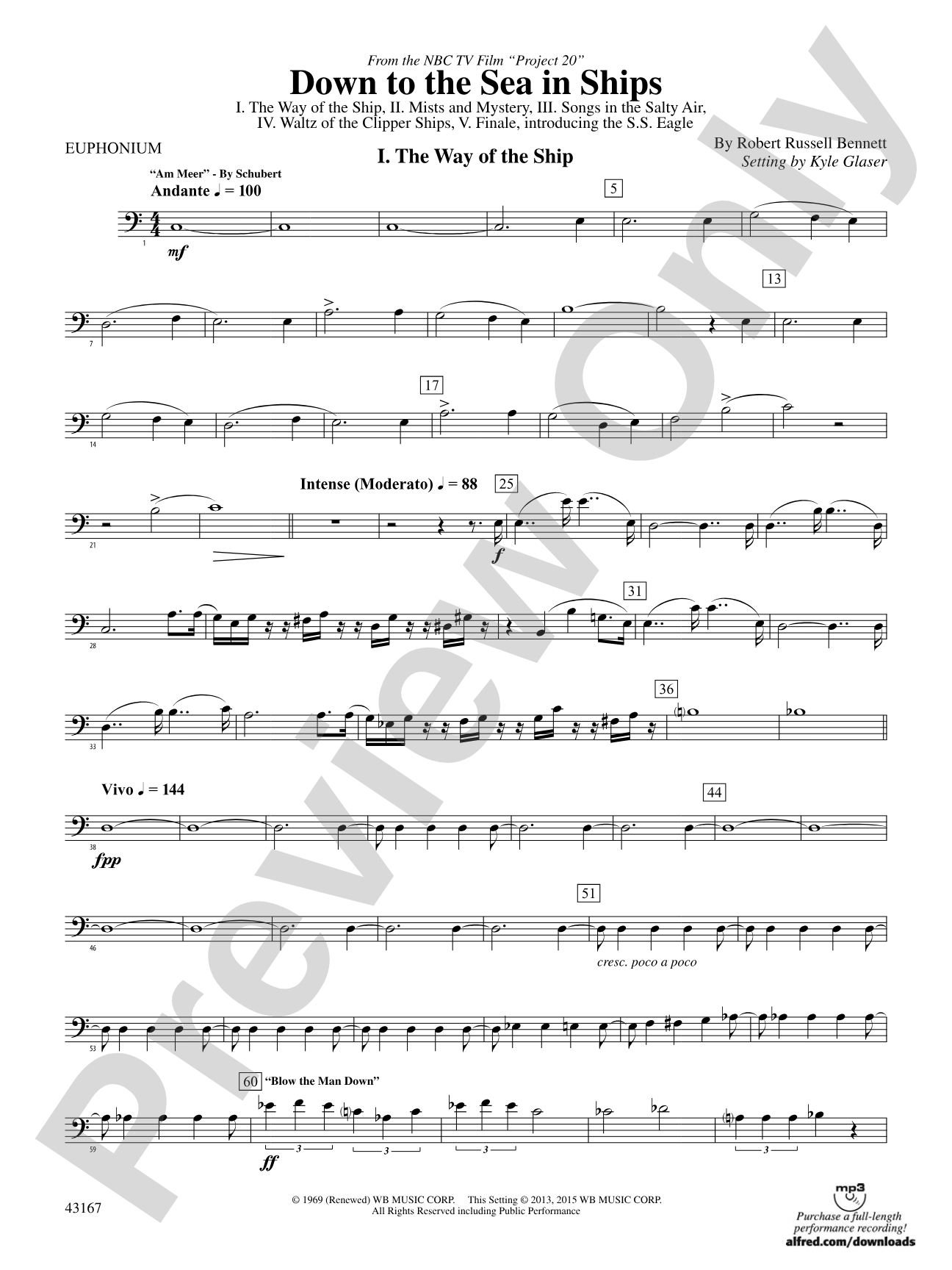 Down to the Sea in Ships (from the NBC TV Film Project 20): Baritone B.C.