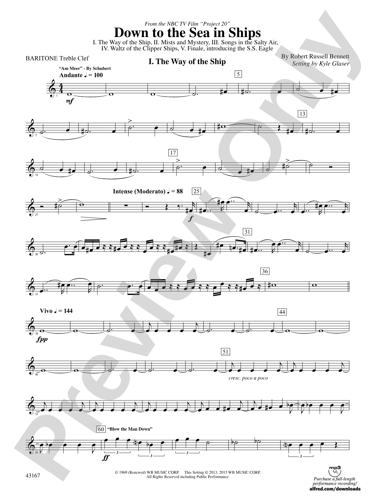 Down to the Sea in Ships (from the NBC TV Film Project 20): Baritone T.C.