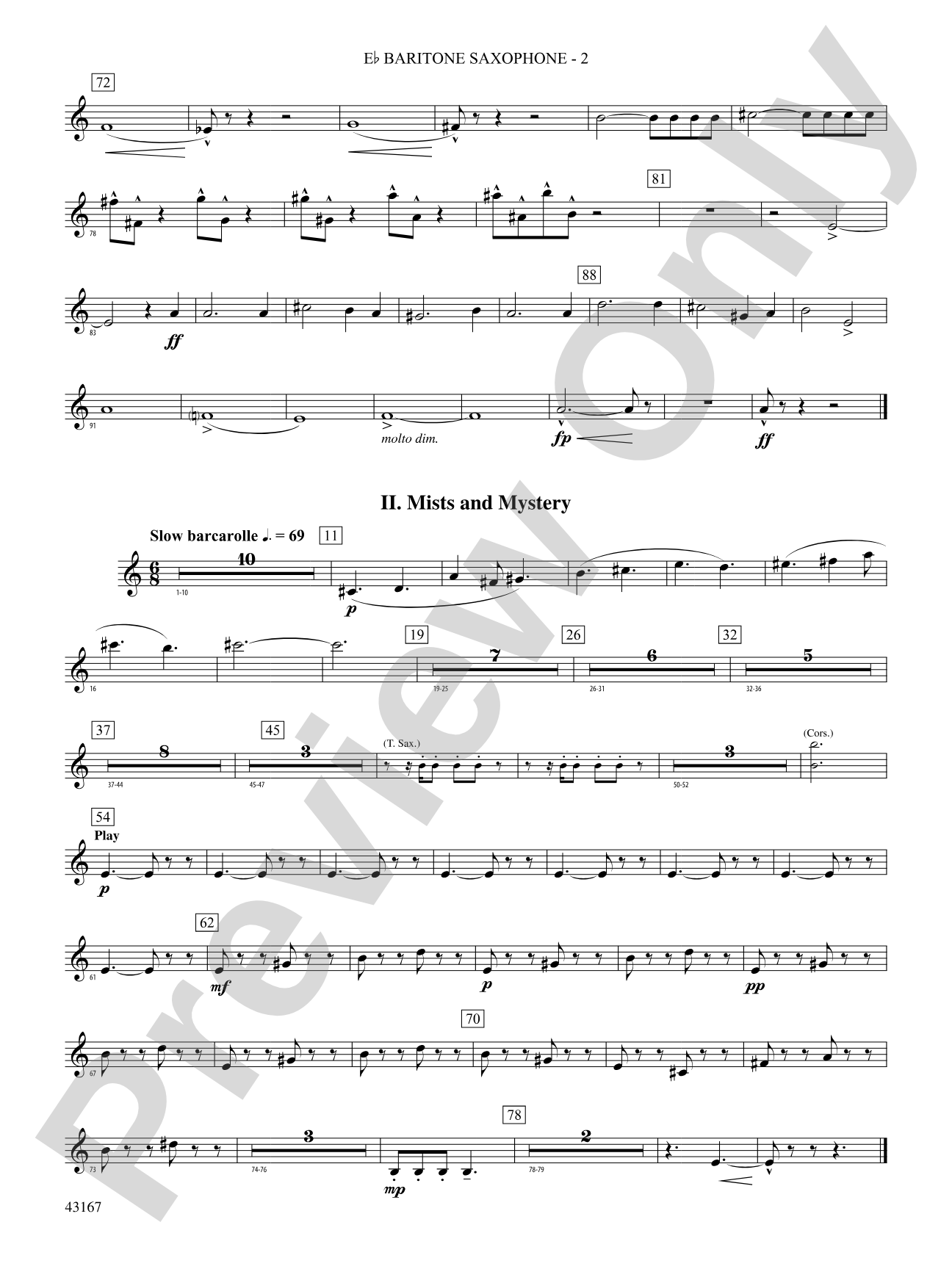 Down to the Sea in Ships (from the NBC TV Film Project 20): E-flat Baritone Saxophone