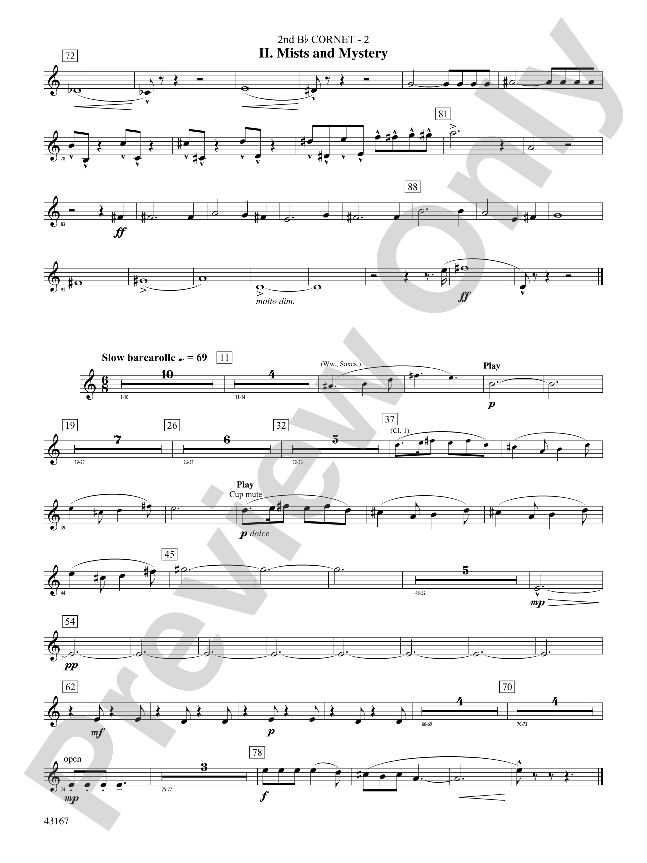 Down to the Sea in Ships (from the NBC TV Film Project 20): 2nd B-flat Cornet