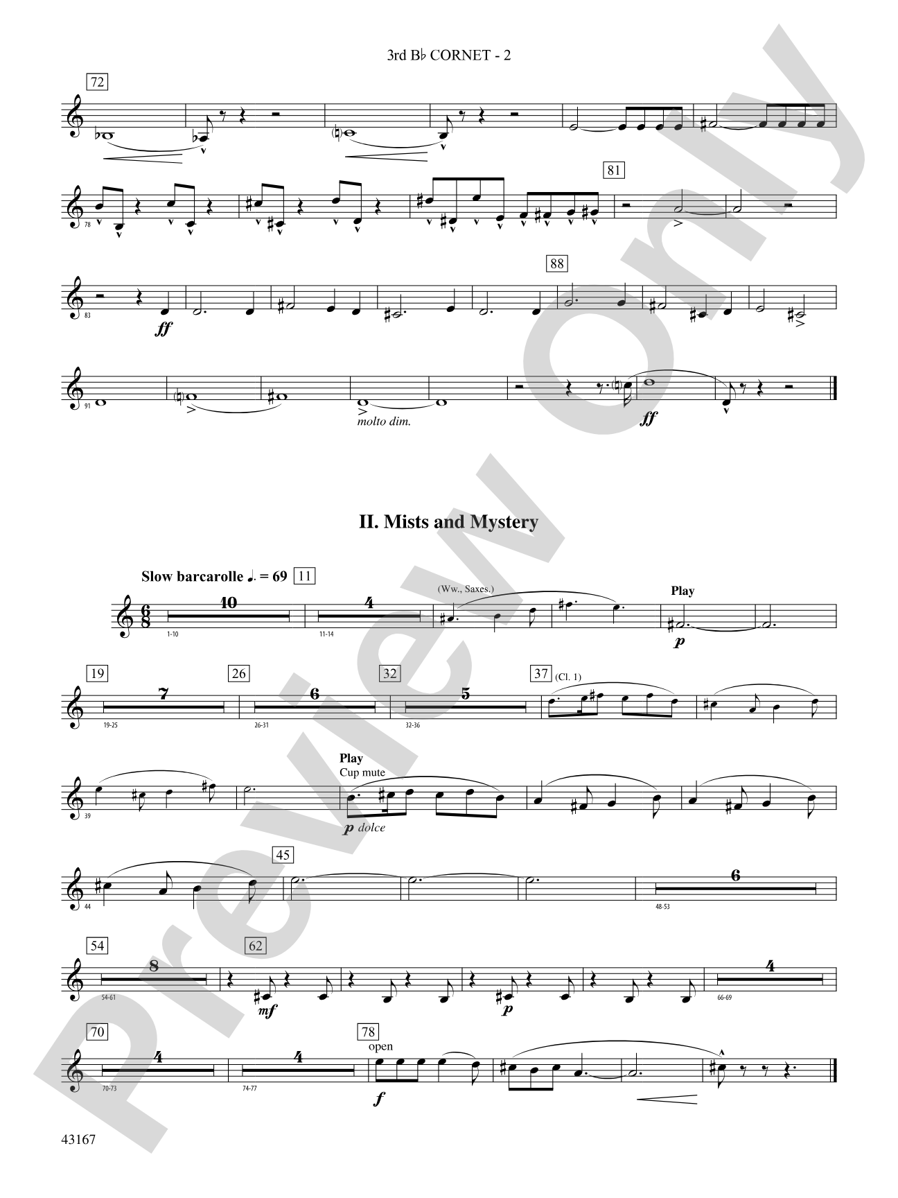 Down to the Sea in Ships (from the NBC TV Film Project 20): 3rd B-flat Cornet
