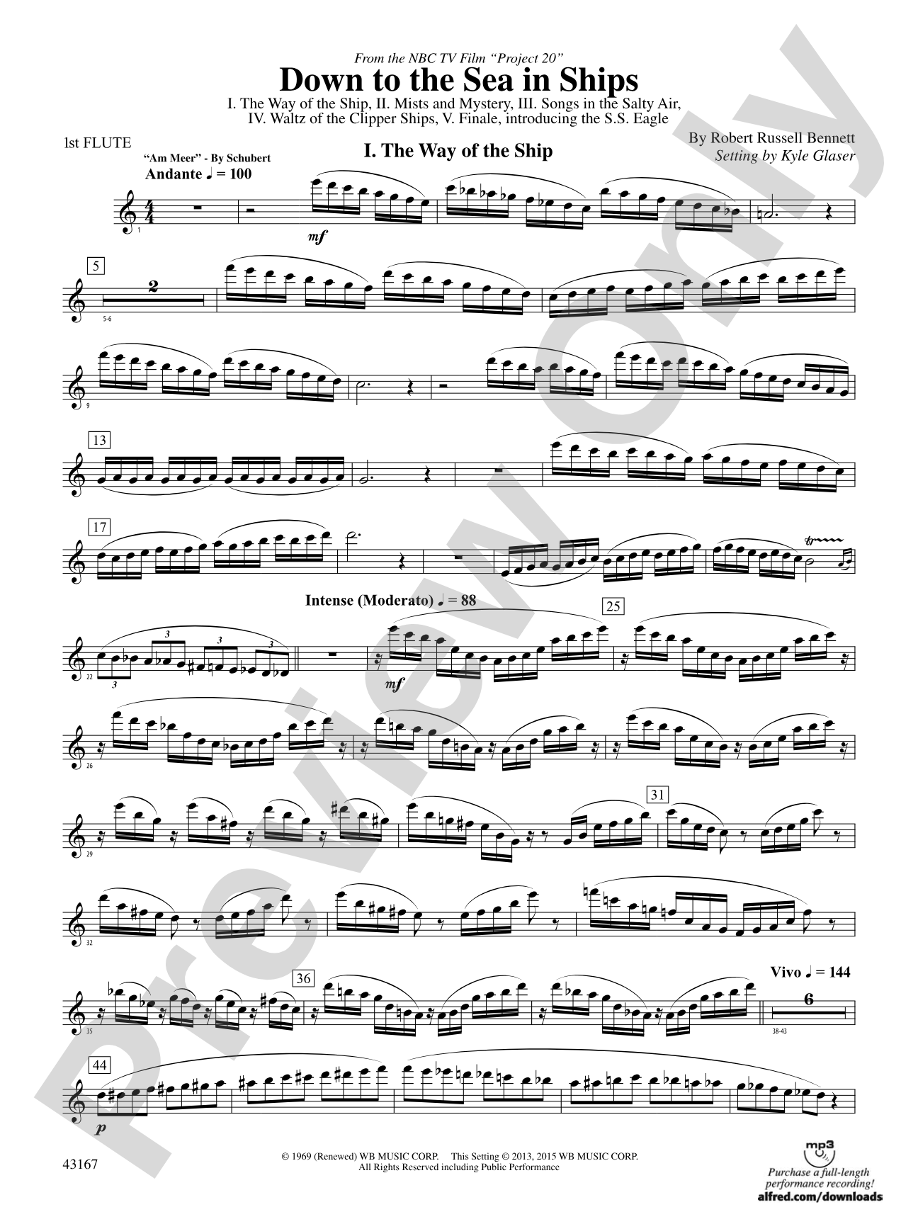 Down to the Sea in Ships (from the NBC TV Film Project 20): Flute