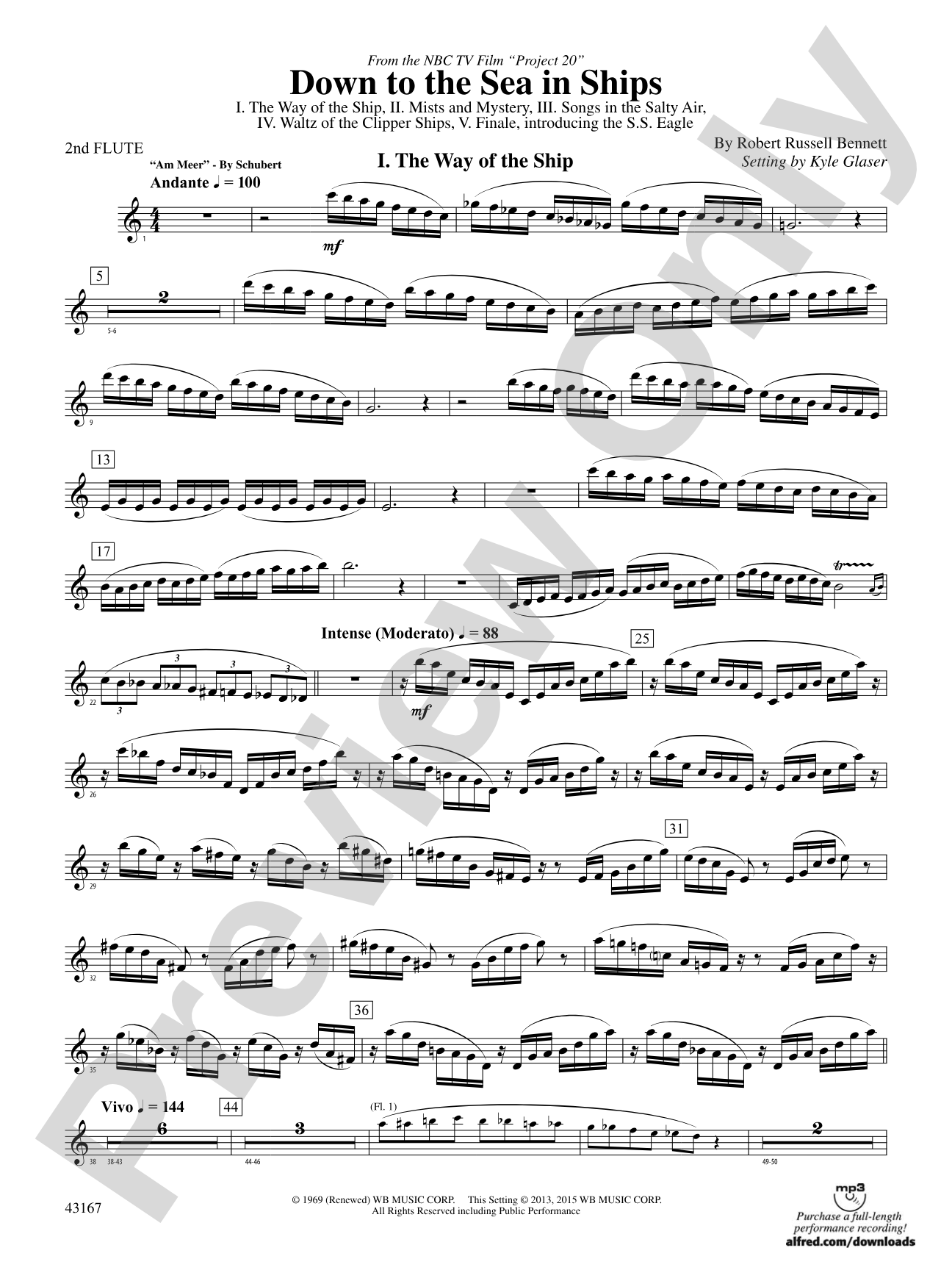 Down to the Sea in Ships (from the NBC TV Film Project 20): 2nd Flute