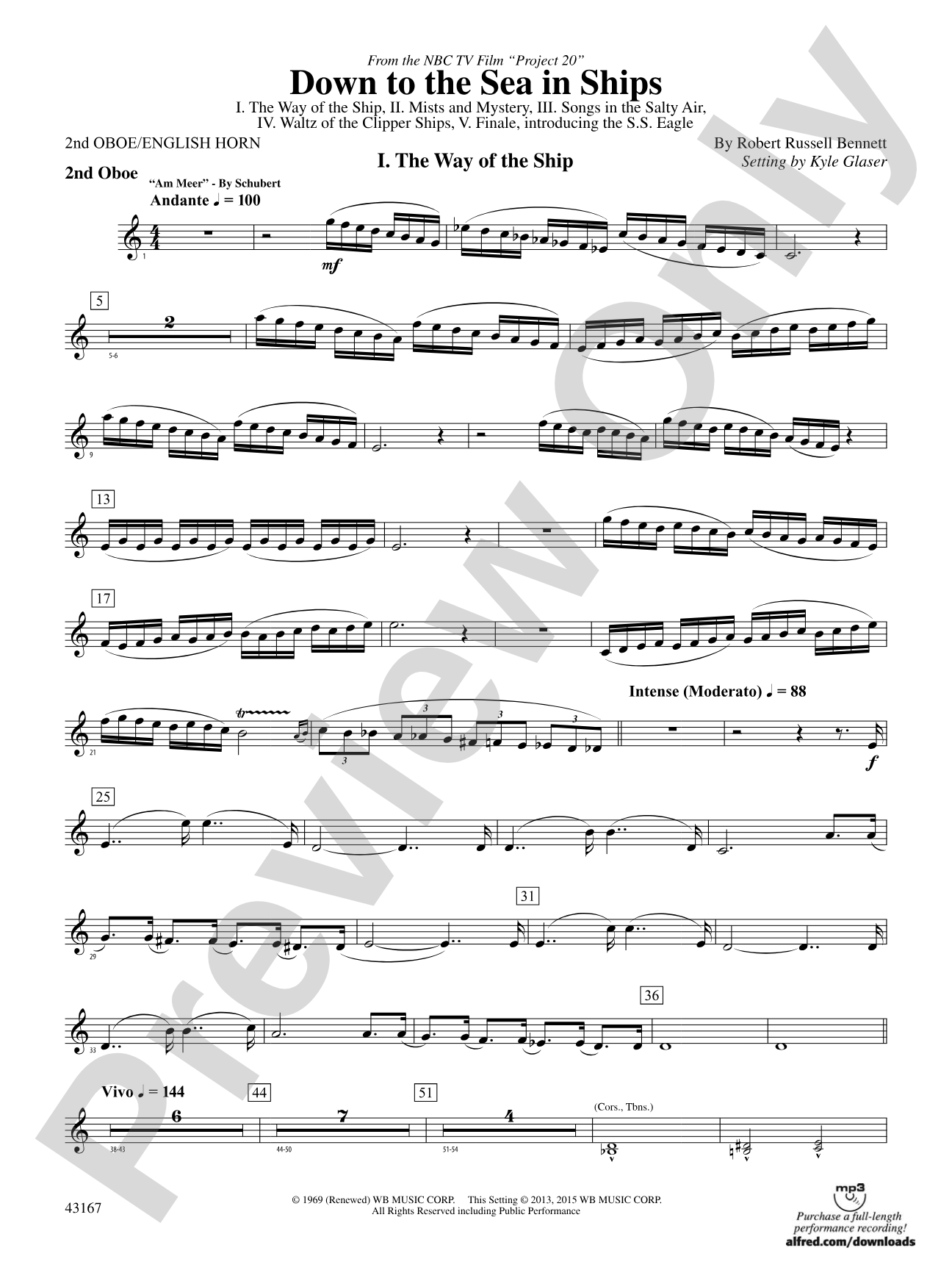 Down to the Sea in Ships (from the NBC TV Film Project 20): 2nd Oboe