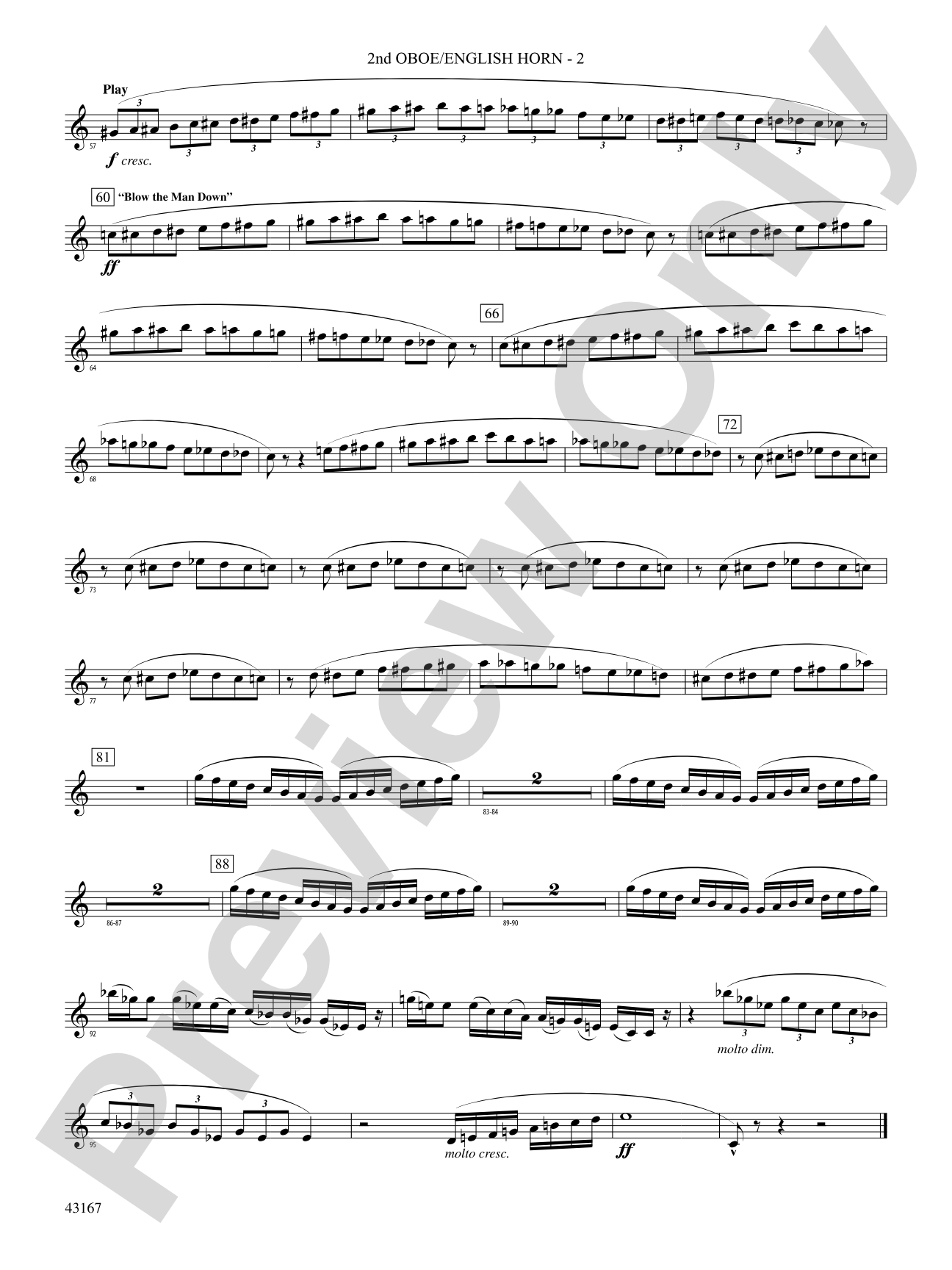 Down to the Sea in Ships (from the NBC TV Film Project 20): 2nd Oboe