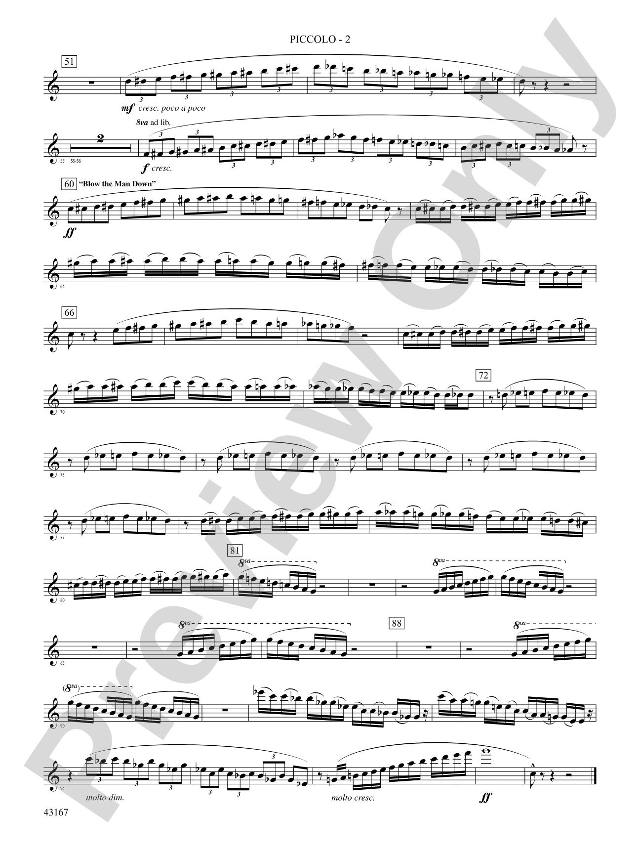 Down to the Sea in Ships (from the NBC TV Film Project 20): Piccolo