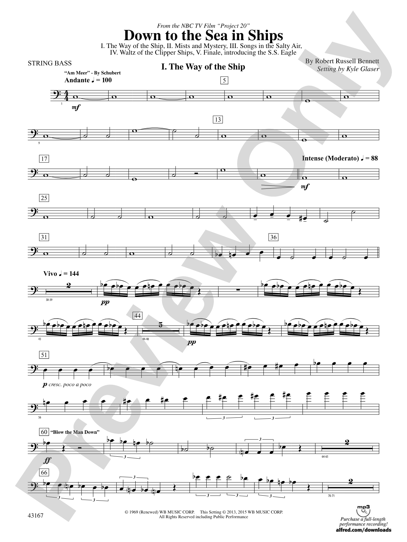 Down to the Sea in Ships (from the NBC TV Film Project 20): String Bass