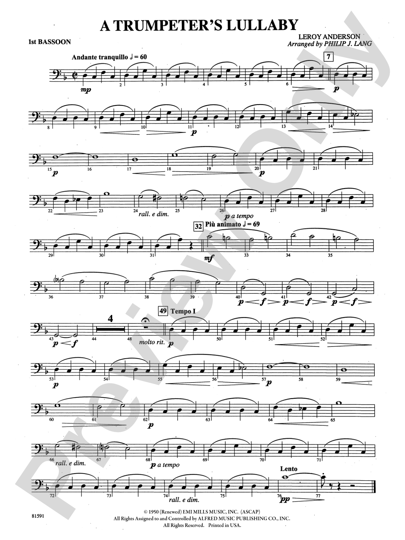 Trumpeter's Lullaby: Bassoon