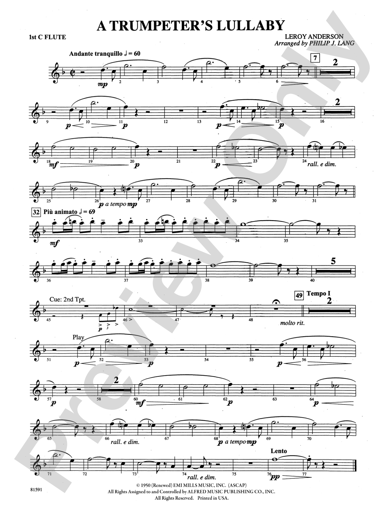 Trumpeter's Lullaby: Flute