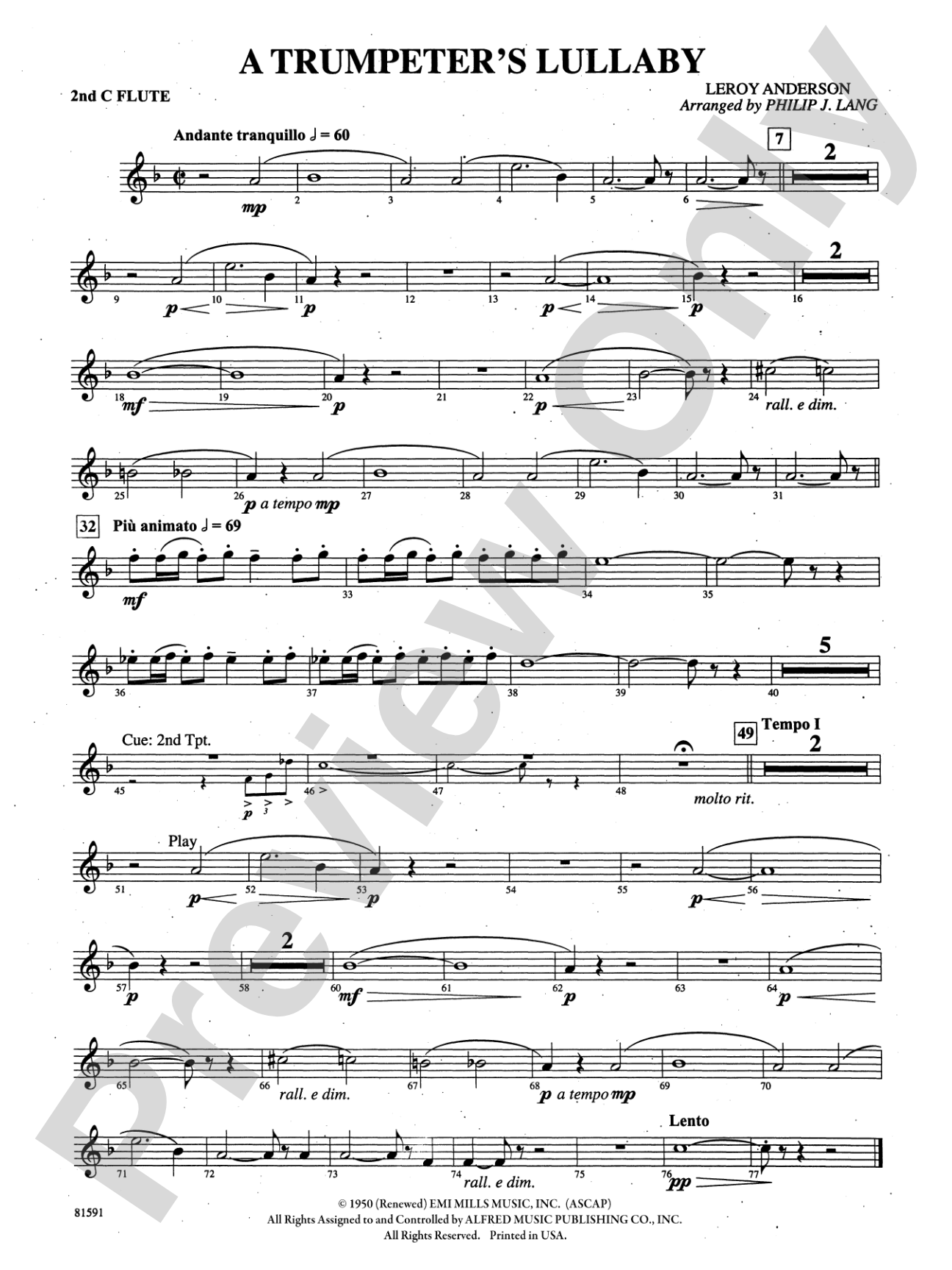 Trumpeter's Lullaby: 2nd Flute