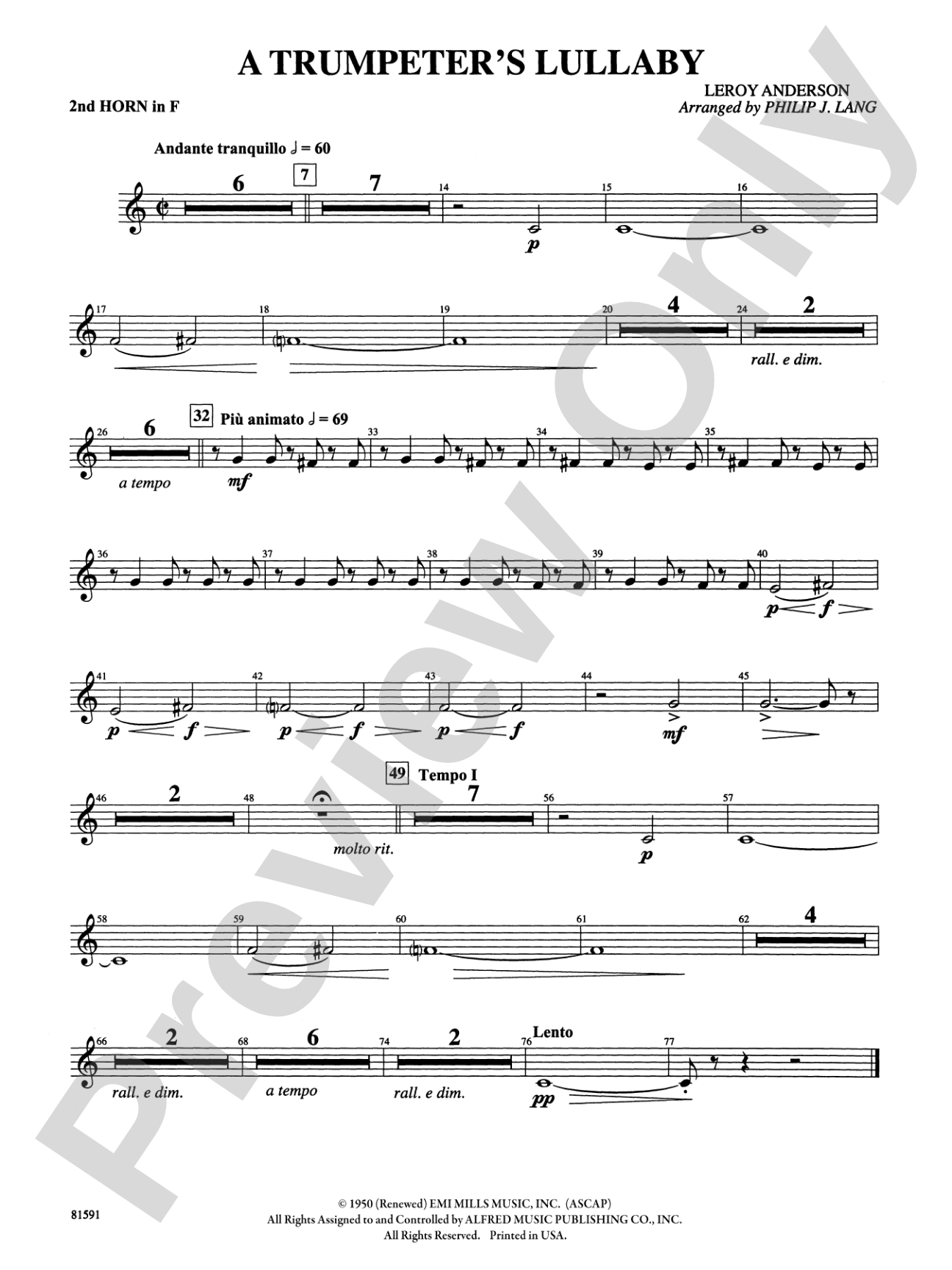 Trumpeter's Lullaby: 2nd F Horn
