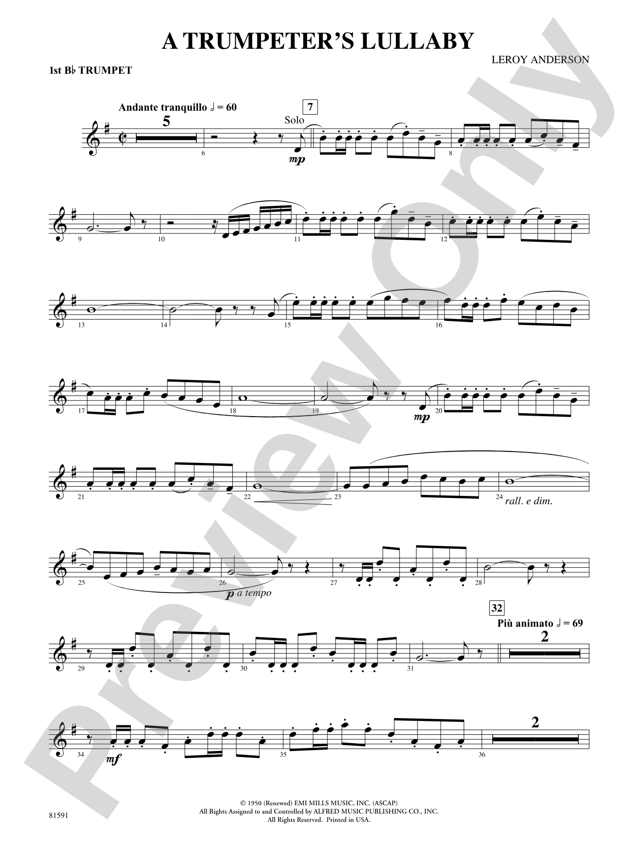 Trumpeter's Lullaby: 1st B-flat Trumpet
