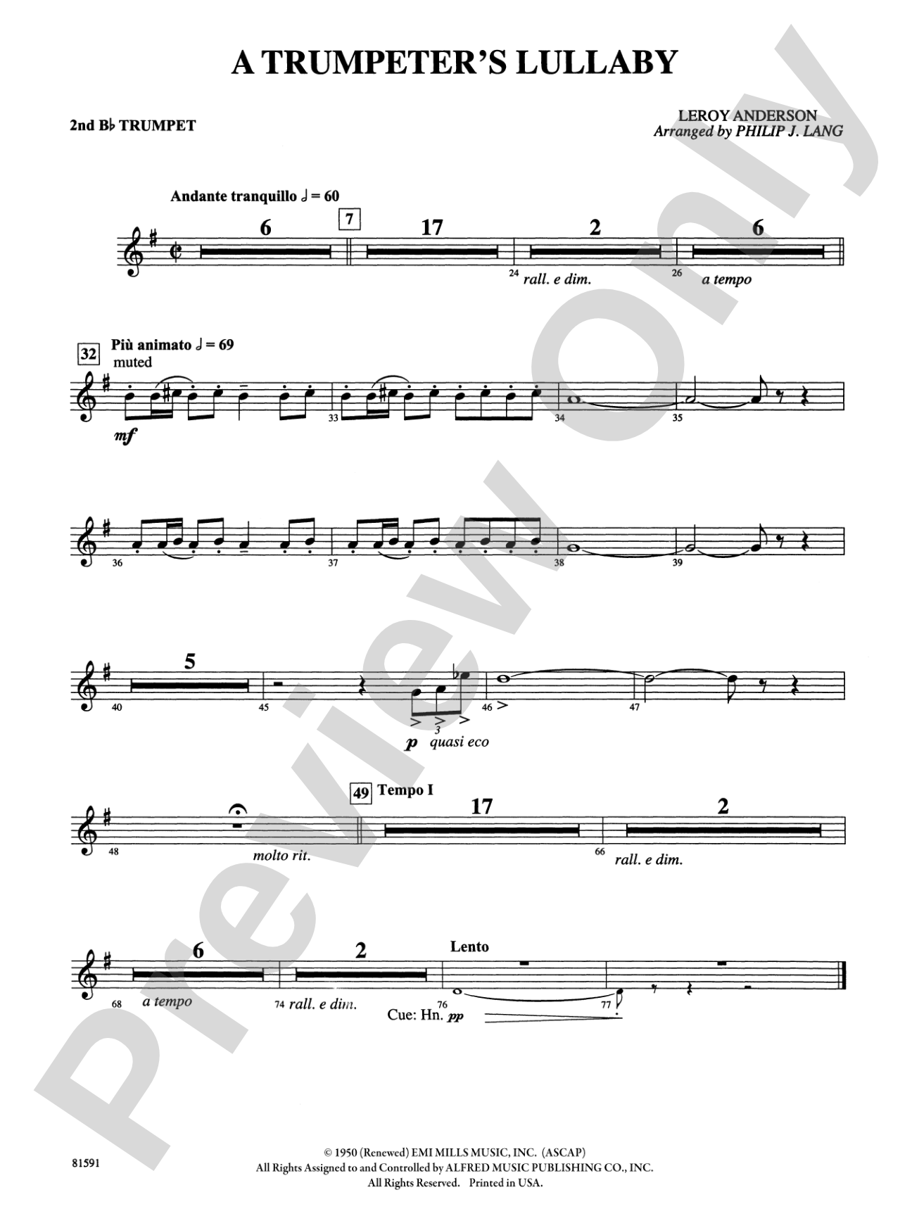 Trumpeter's Lullaby: 2nd B-flat Trumpet