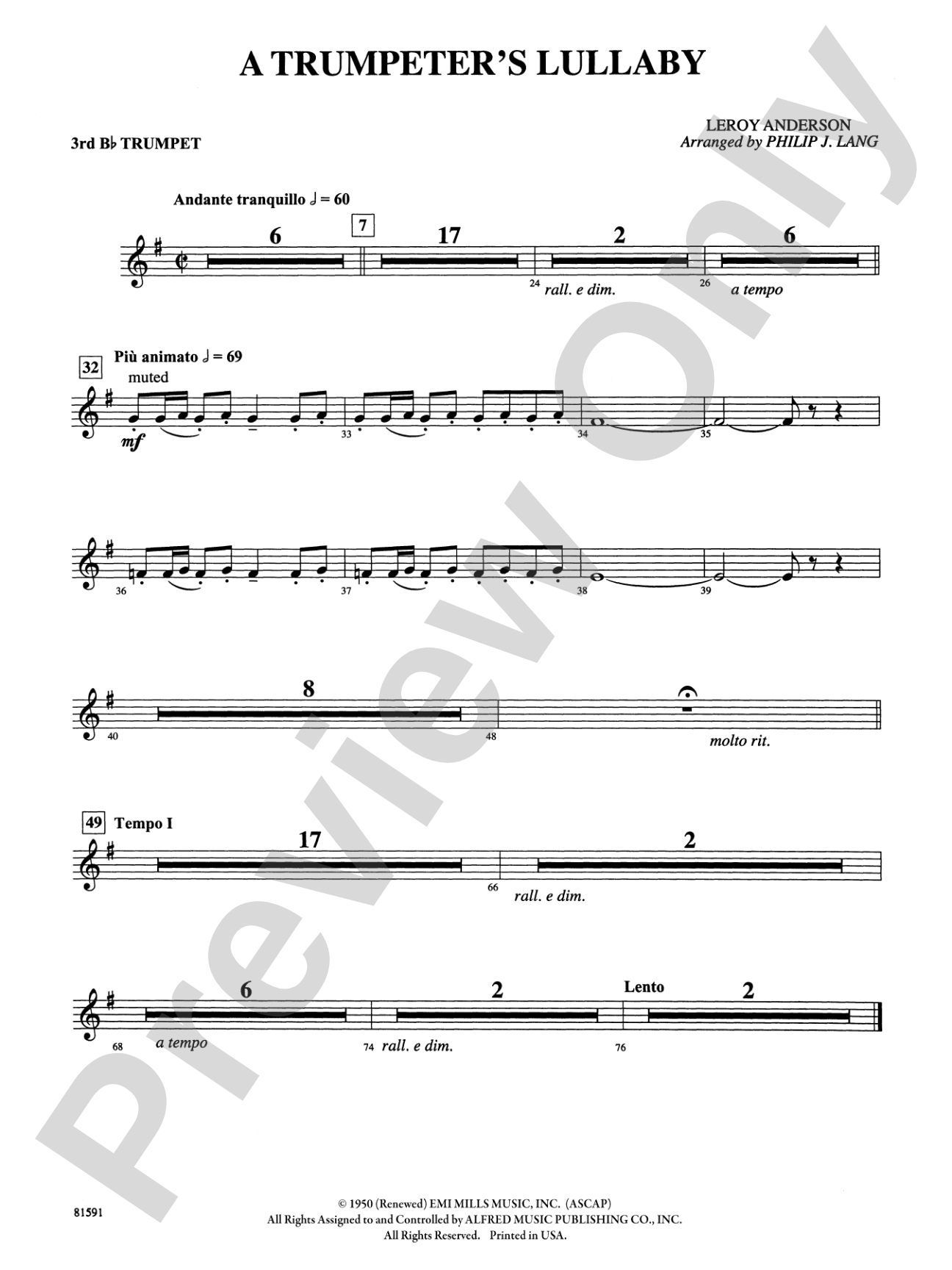 Trumpeter's Lullaby: 3rd B-flat Trumpet