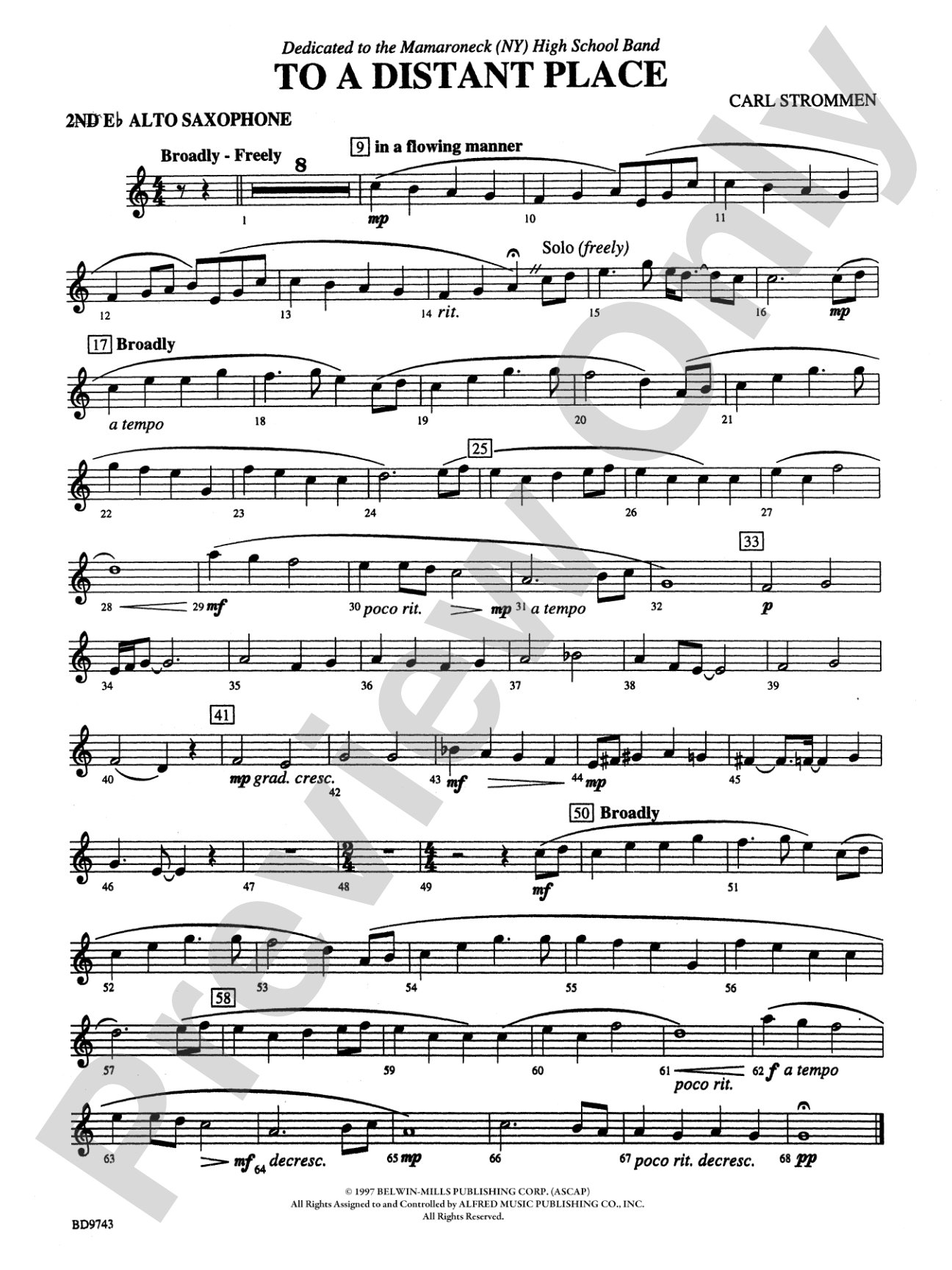 To a Distant Place: 2nd E-flat Alto Saxophone