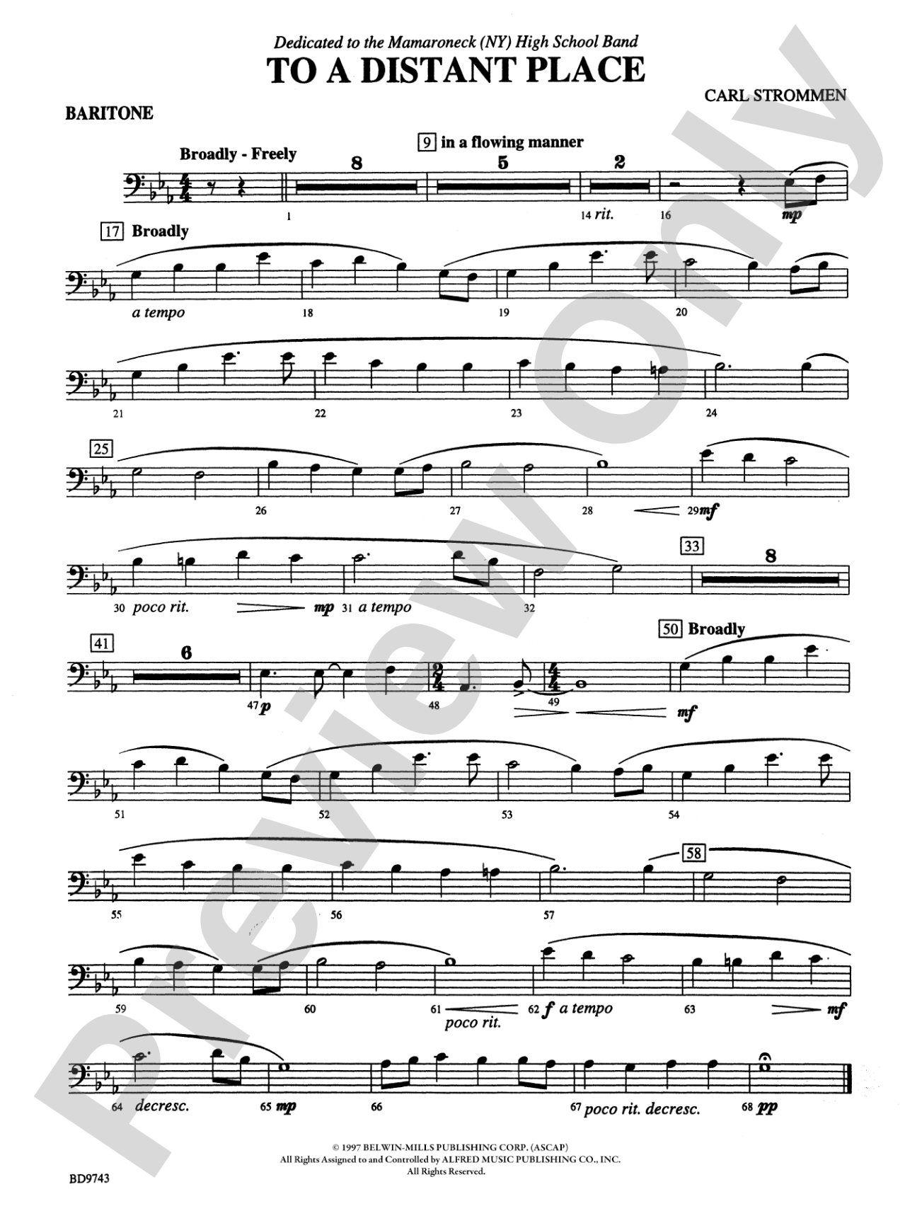 To a Distant Place: Baritone B.C.